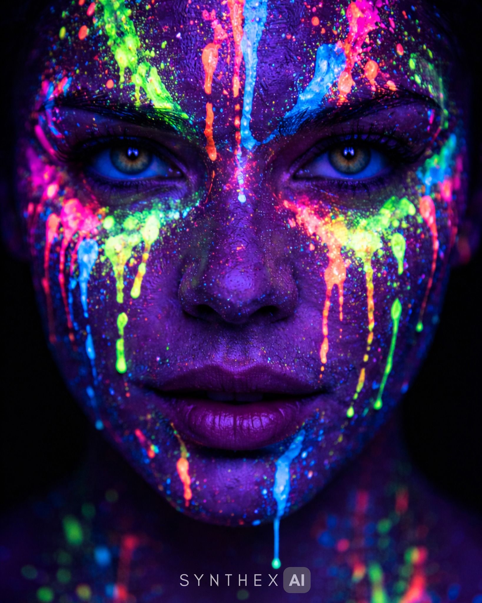 Generate UV Fluorescent Tribal Portraits