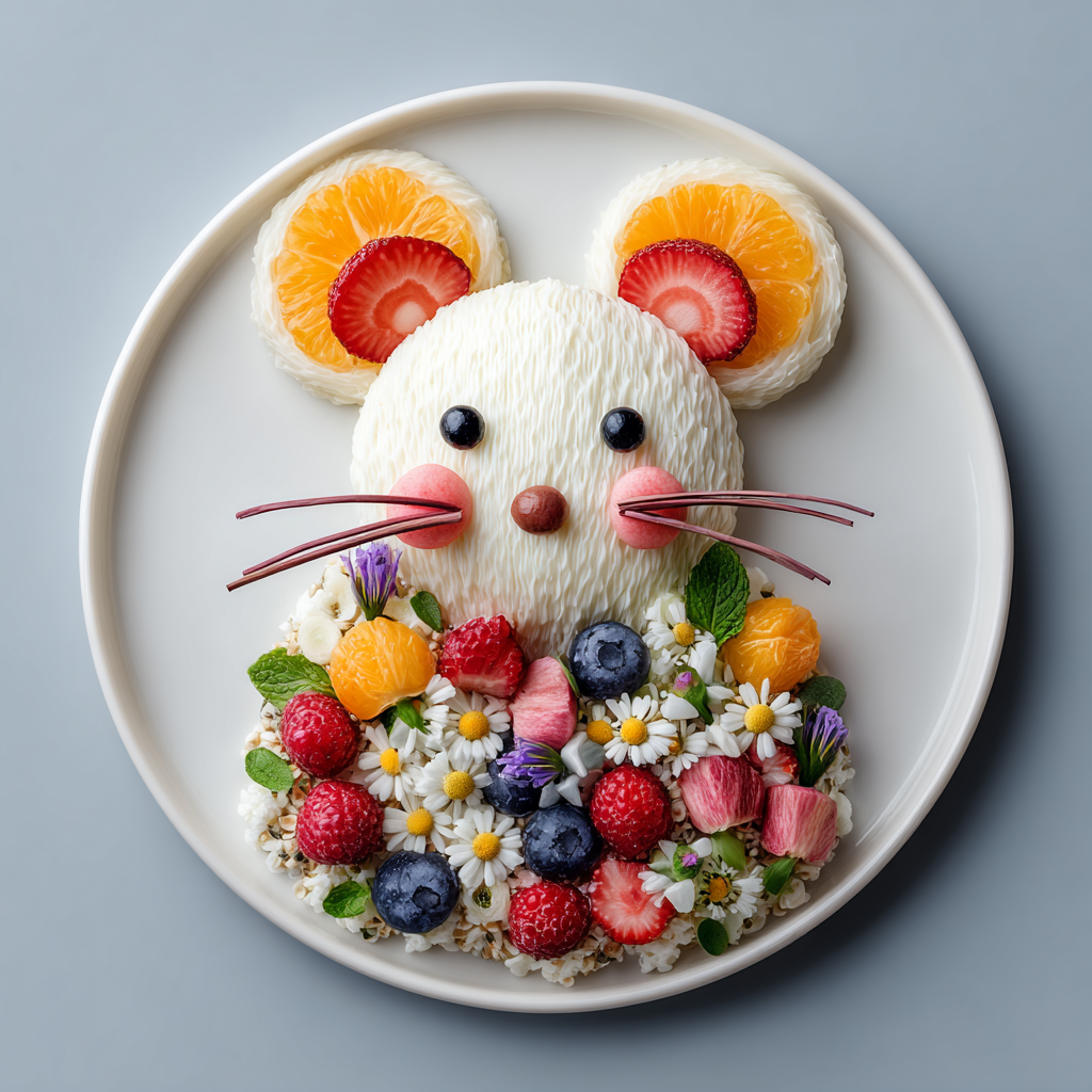 Cute Mouse Food Art Plate