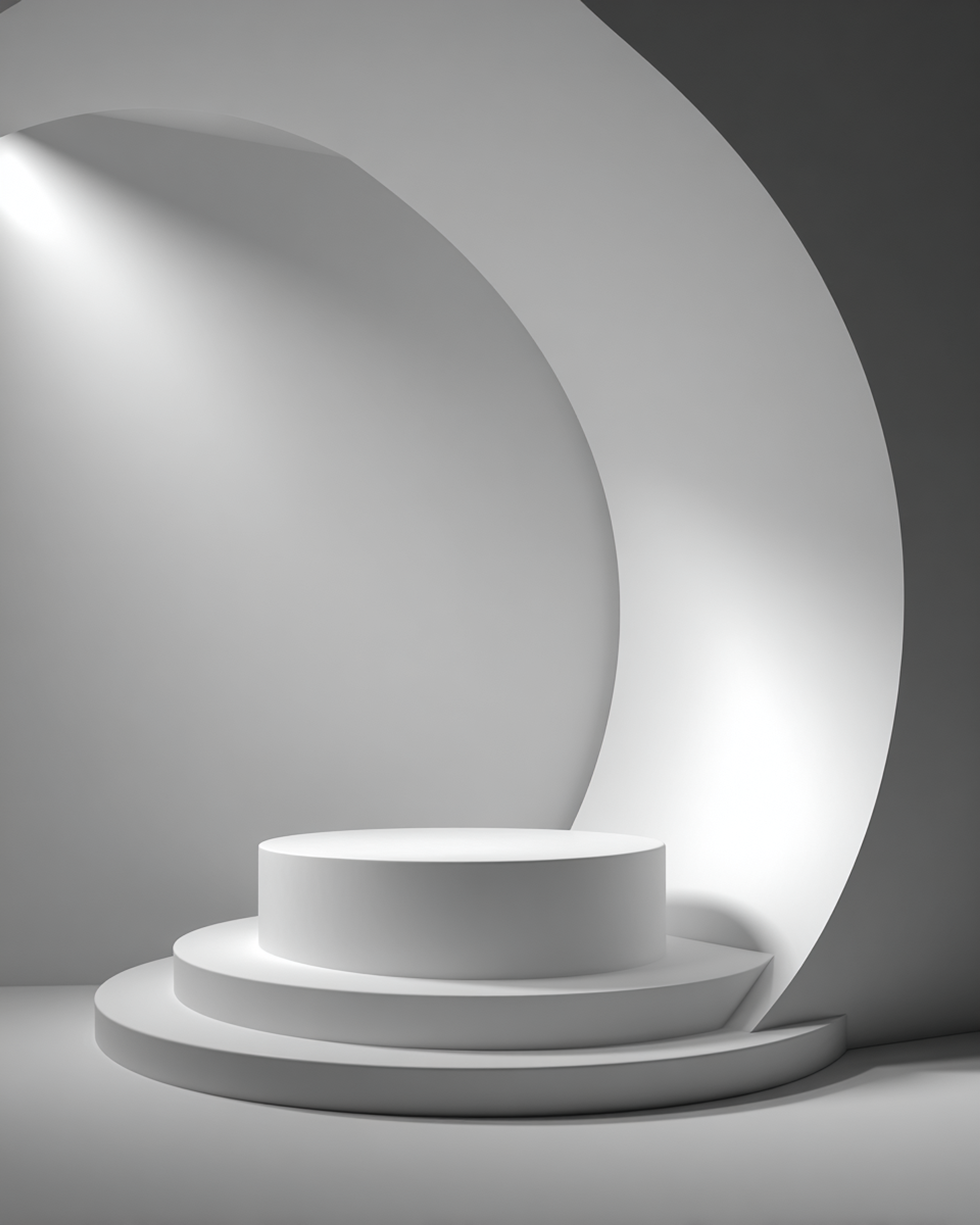 Curved White Plinth Product Surface Photo