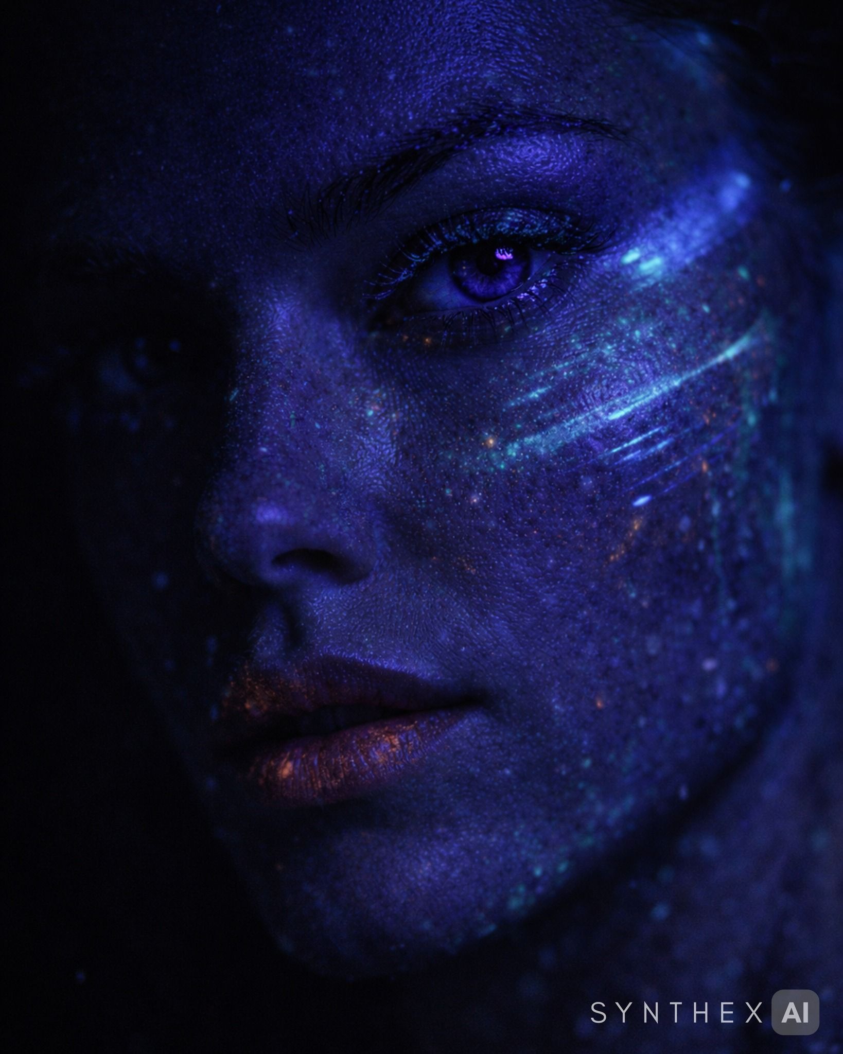 Generate Ultraviolet Cosmetic Fluorescence Portraits