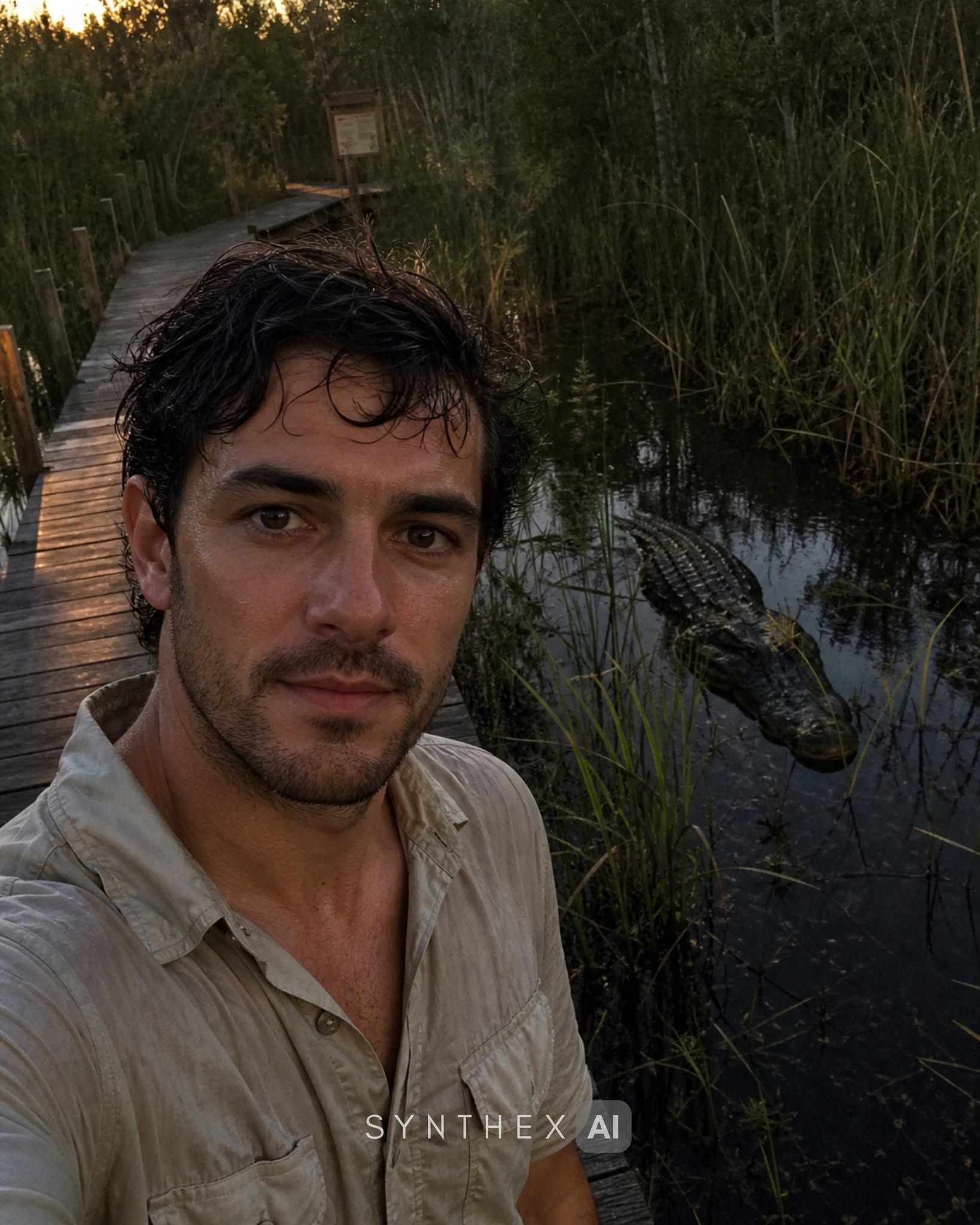Generate Crocodile Boardwalk Danger Selfies