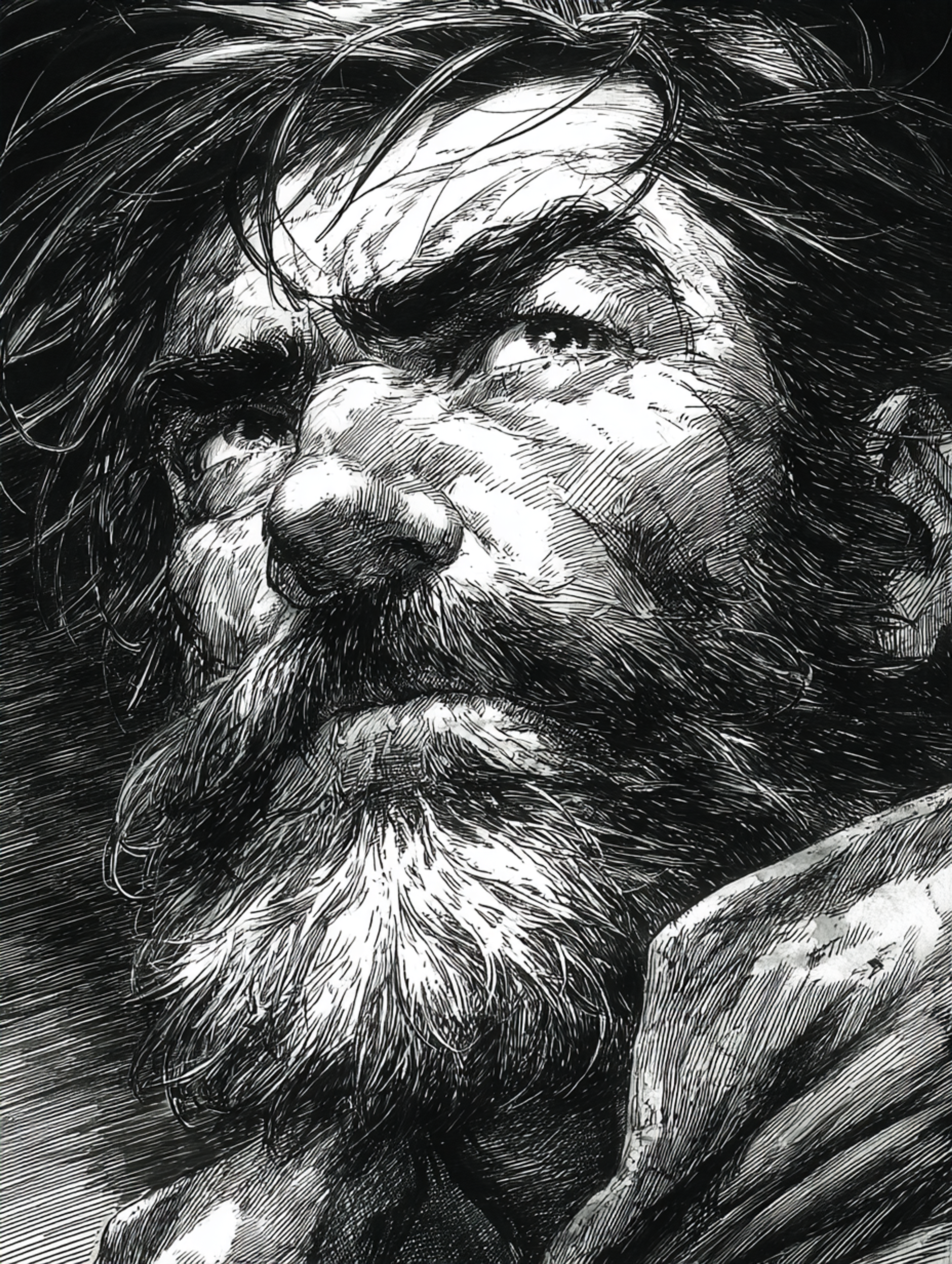 Graphite Pencil Bearded Sailor Sketch