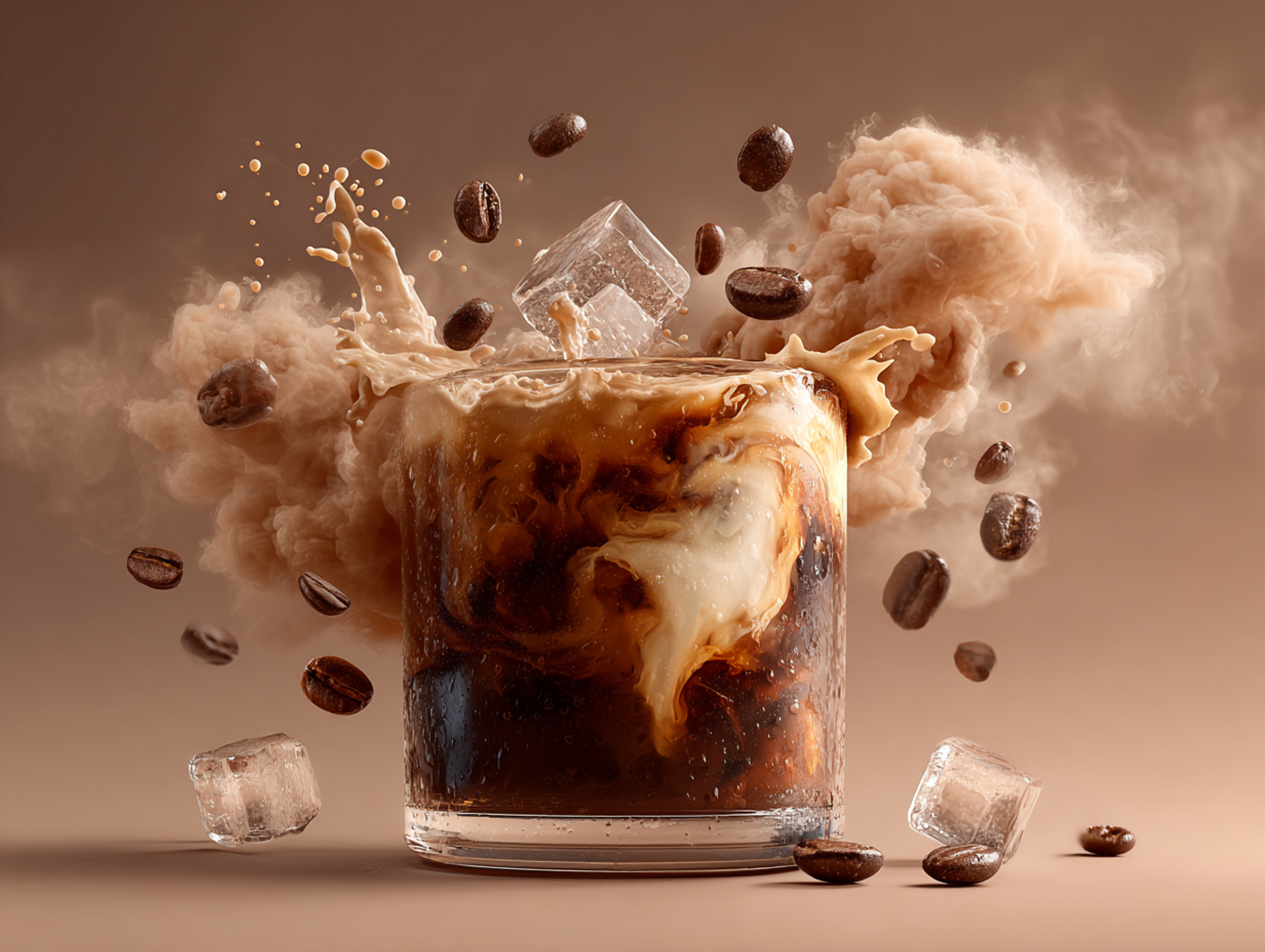 Sophisticated Glass of Iced Coffee Advertisement Photo