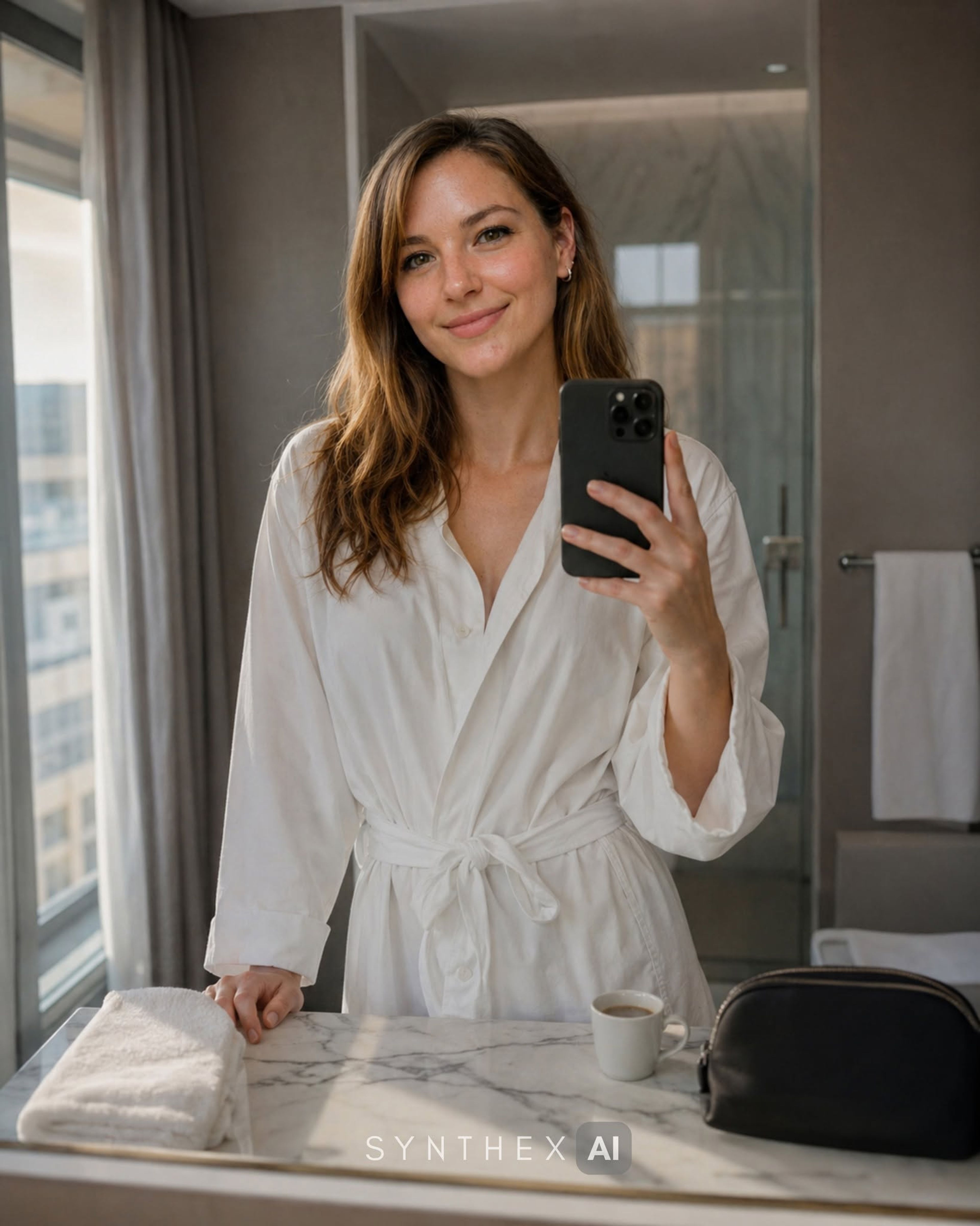 Generate Hotel Bathroom Mirror Selfies