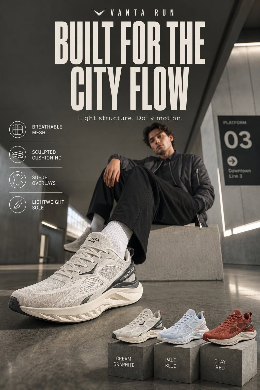 Create Athletic Sneaker Campaign Posters