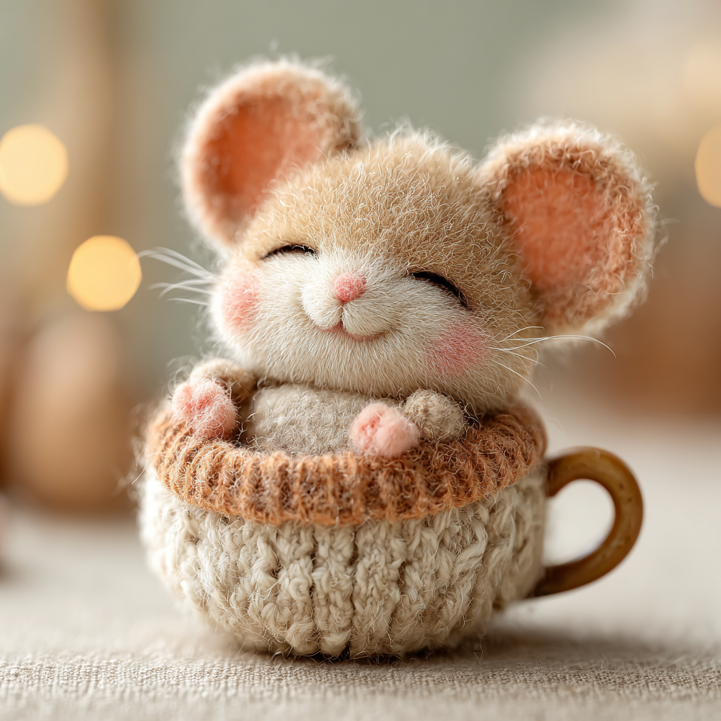Exquisitely Delicate Ultra-fluffy Plush Baby Mouse Plush Toy