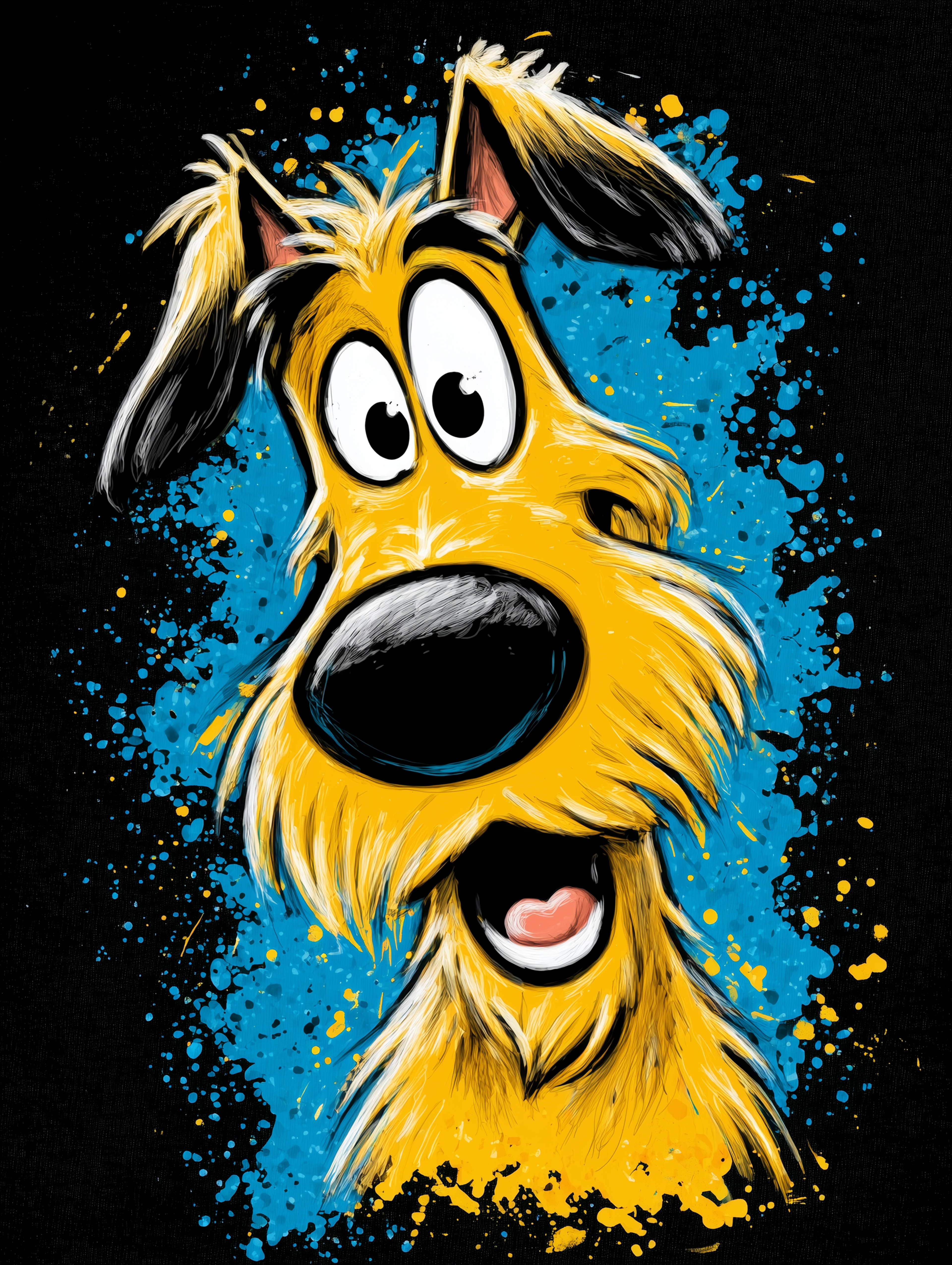 Vibrant Expressive Happy Dog Illustration