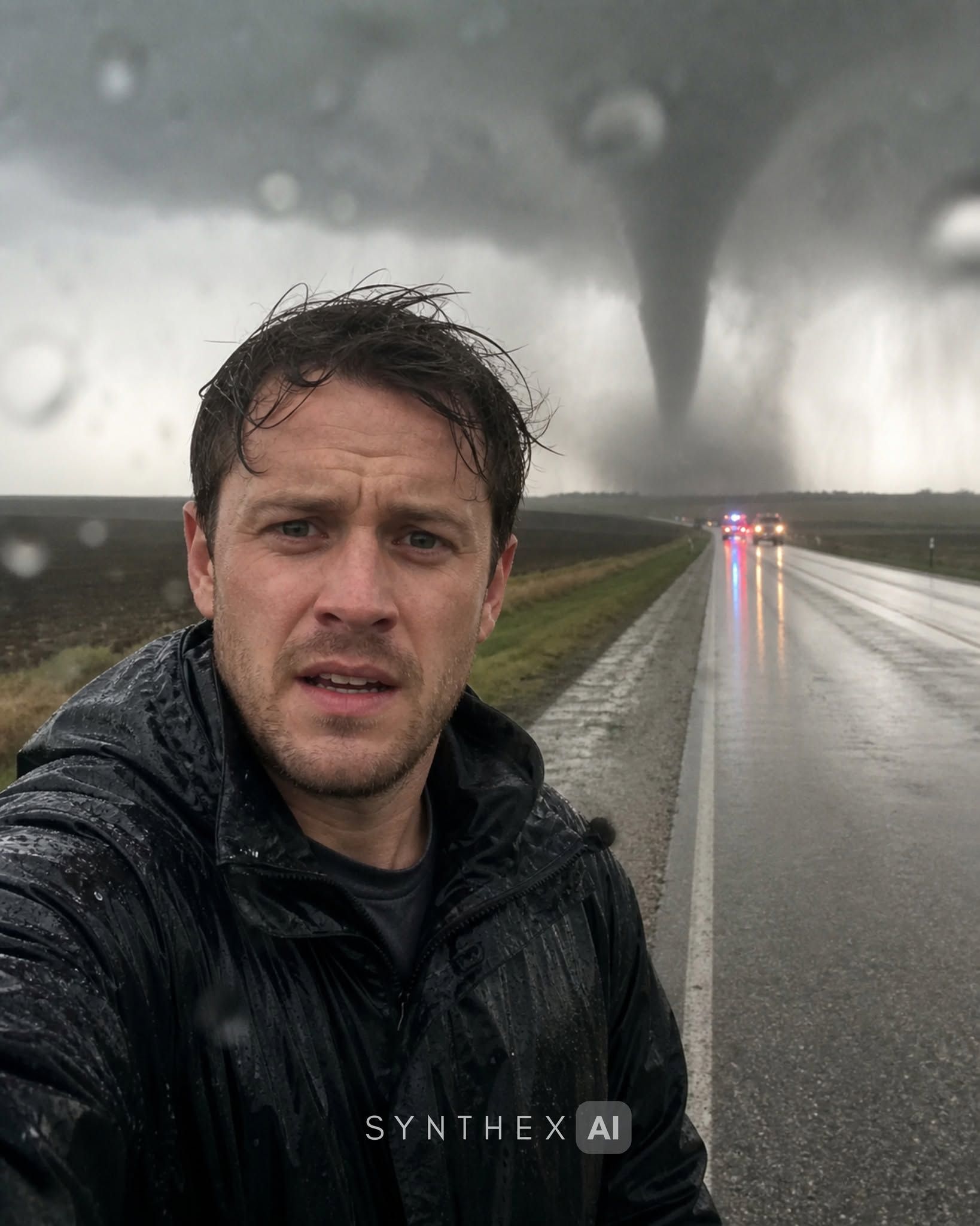 Generate Tornado Storm Chaser Selfies