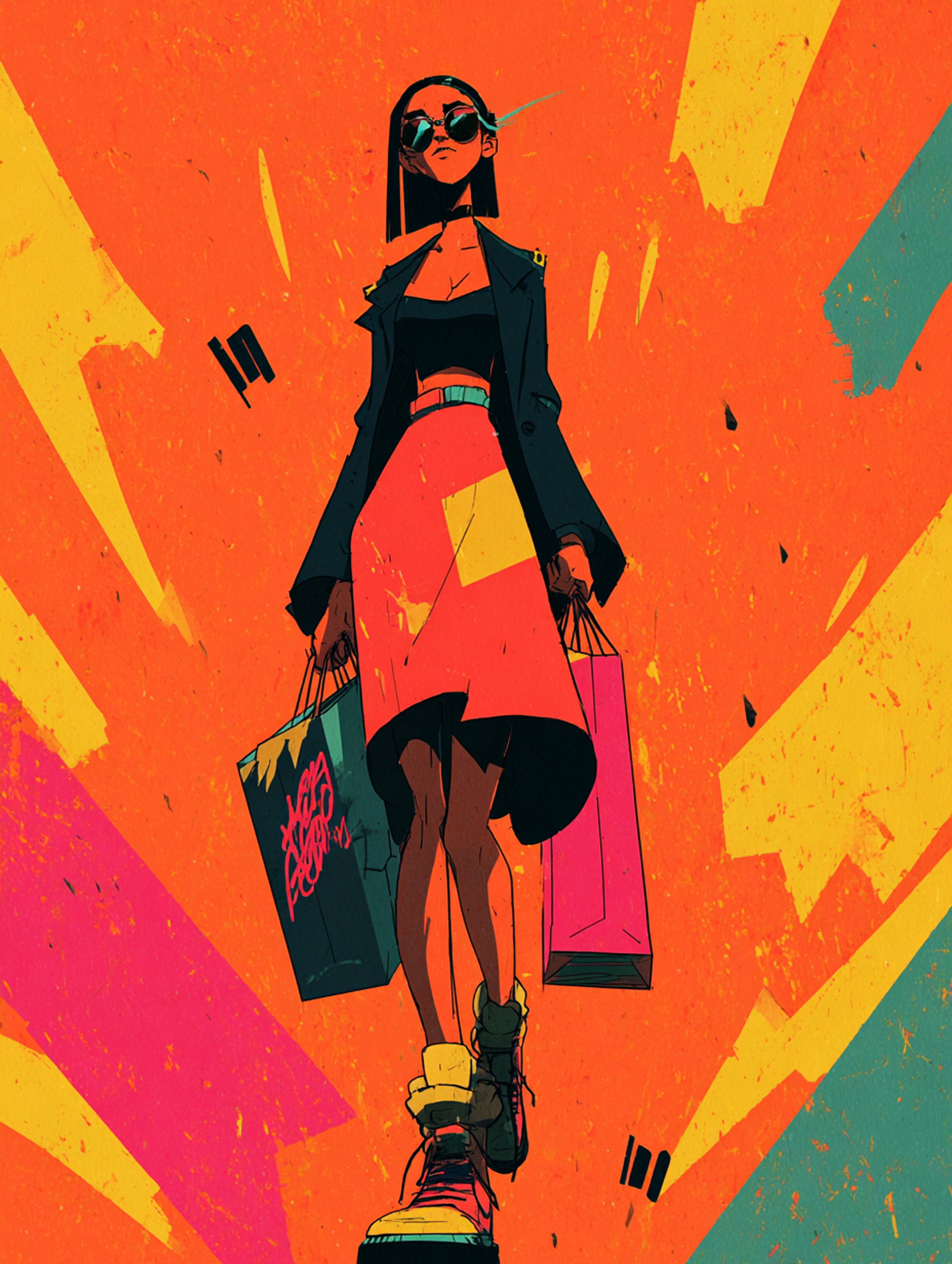 Gorgeous Woman Shopping Image
