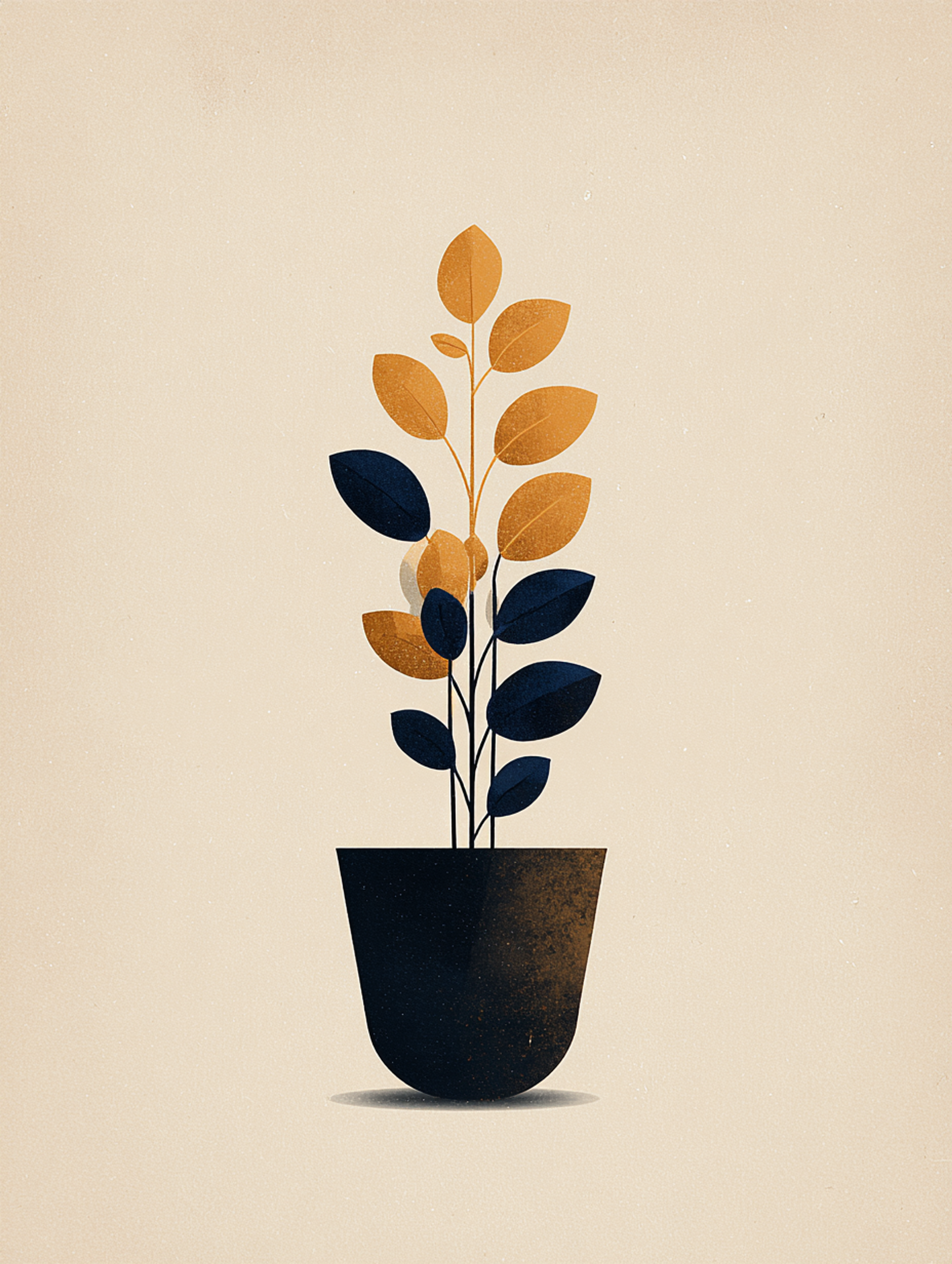 Minimalist Boho Potted Plant Illustration