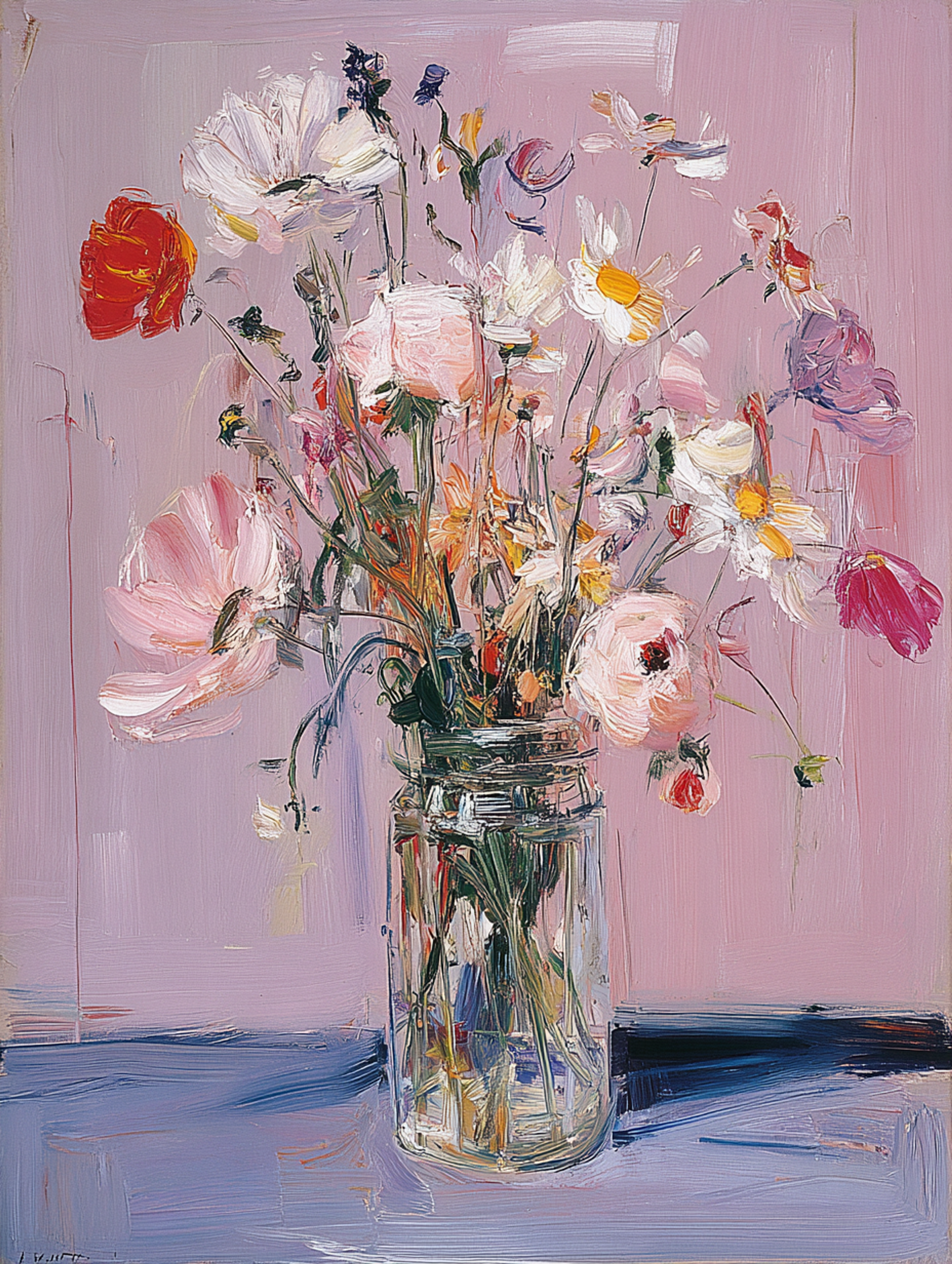 Impressionist Oil Vase Painting