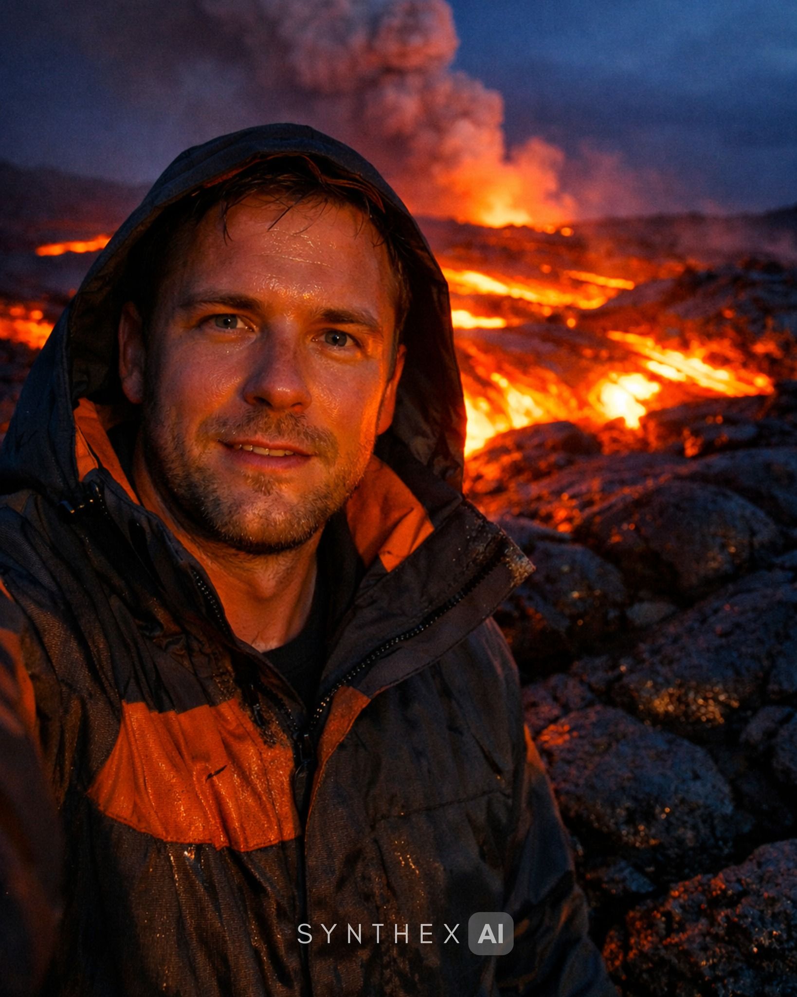 Generate Hawaiian Lava Field Selfies