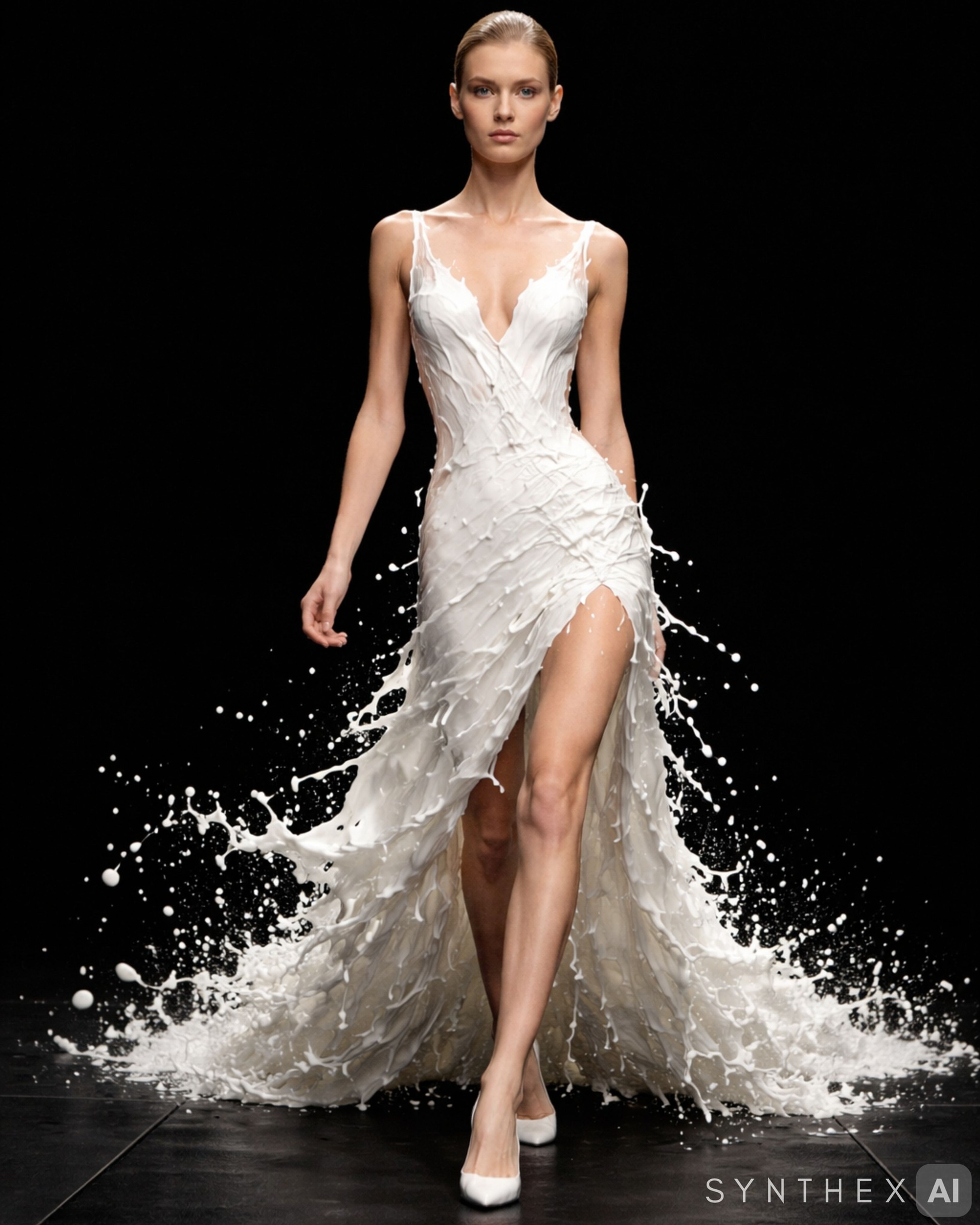 Create Milk Splash Runway Gowns