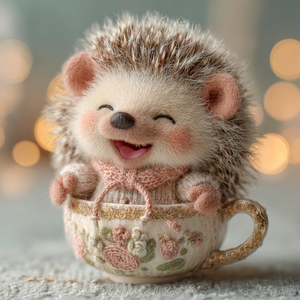 Exquisitely Delicate Ultra-fluffy Plush Baby Hedgehog Plush Toy