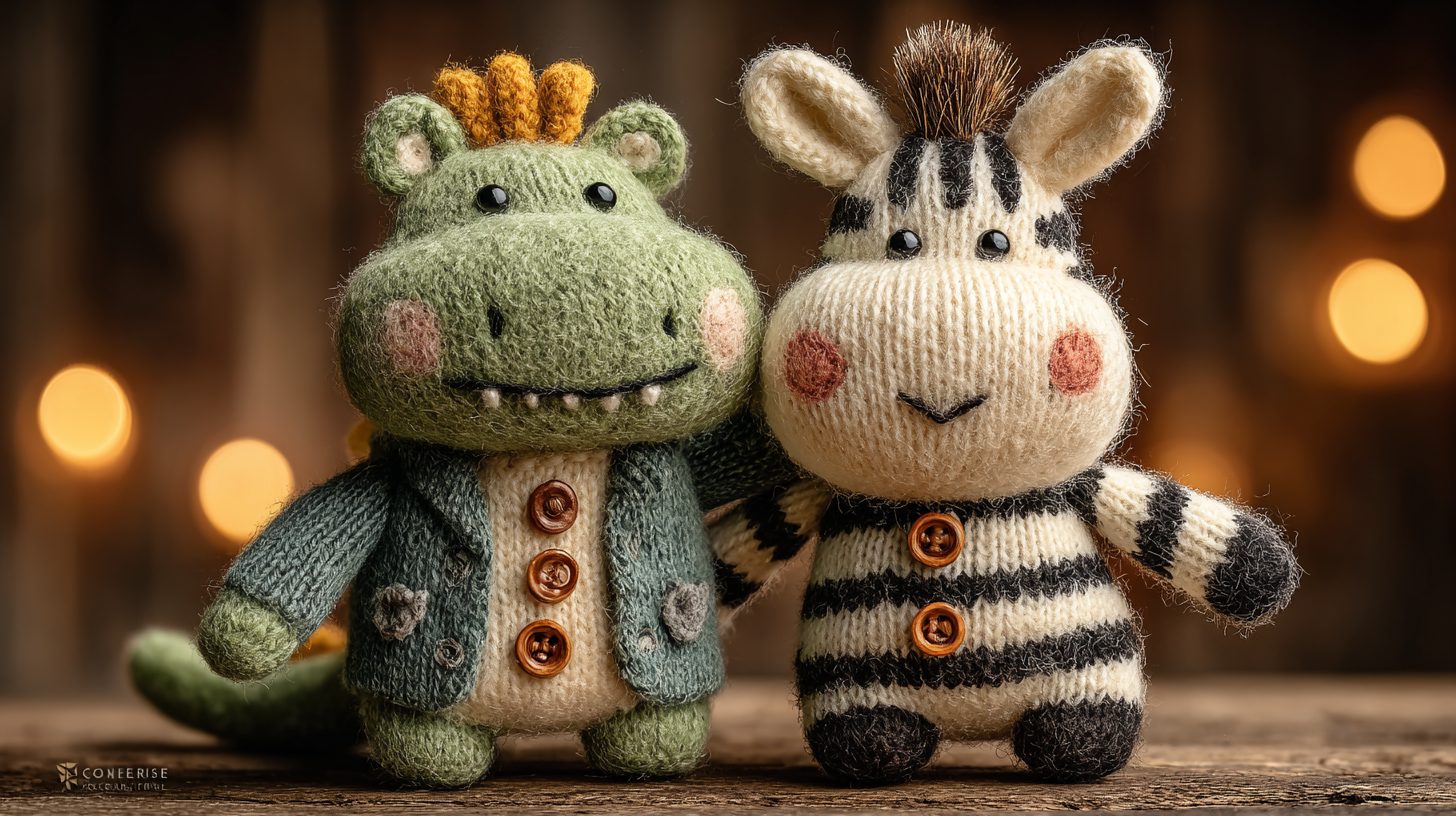 Plush Crocodile and Zebra Friendship Photo