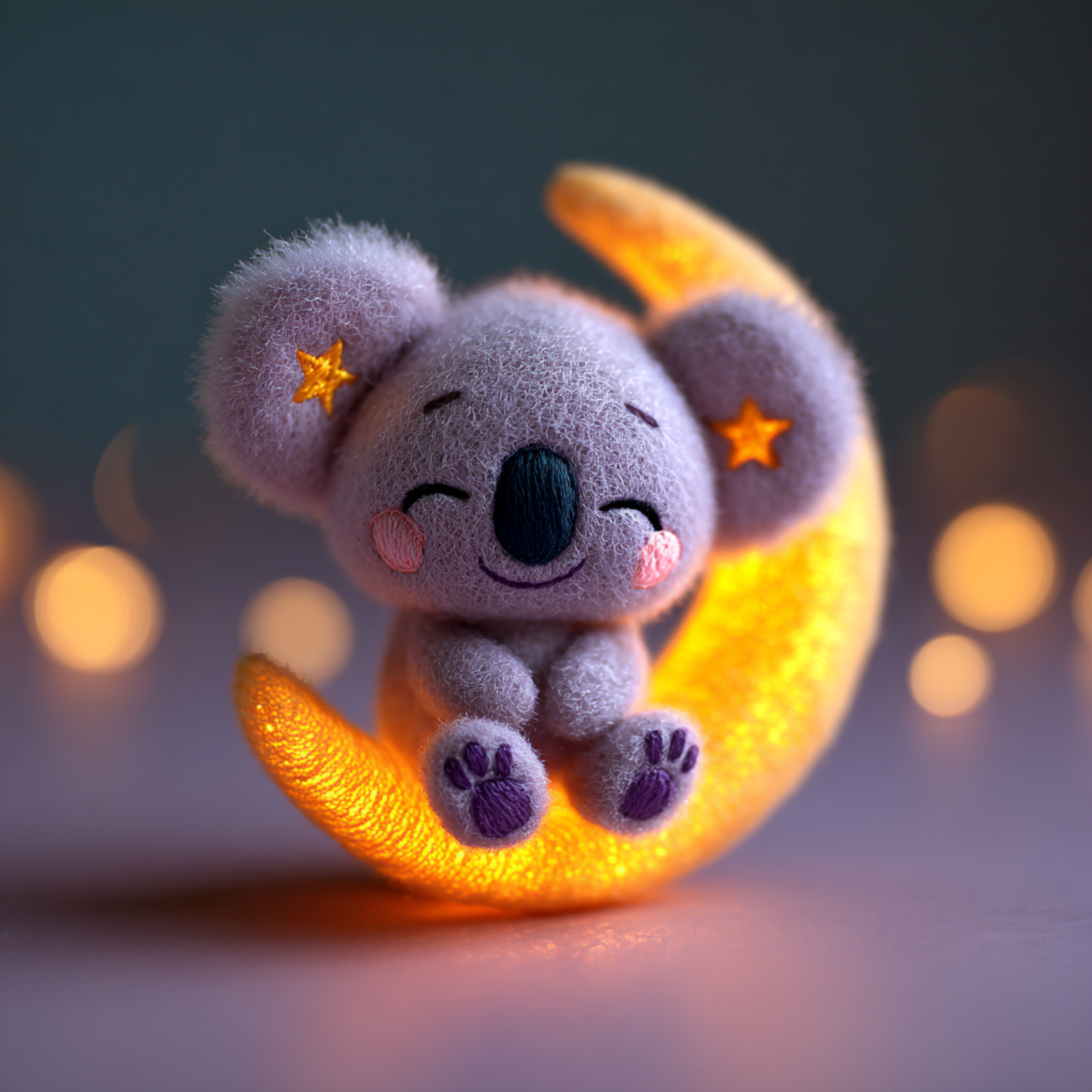 Sleepy Chibi Koala Crescent Moon Plush