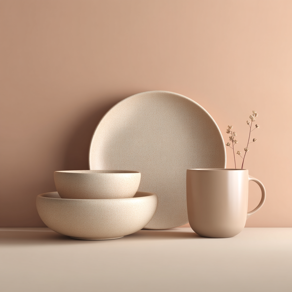 Monochrome Peach Beige Editorial Still Life Composition 2