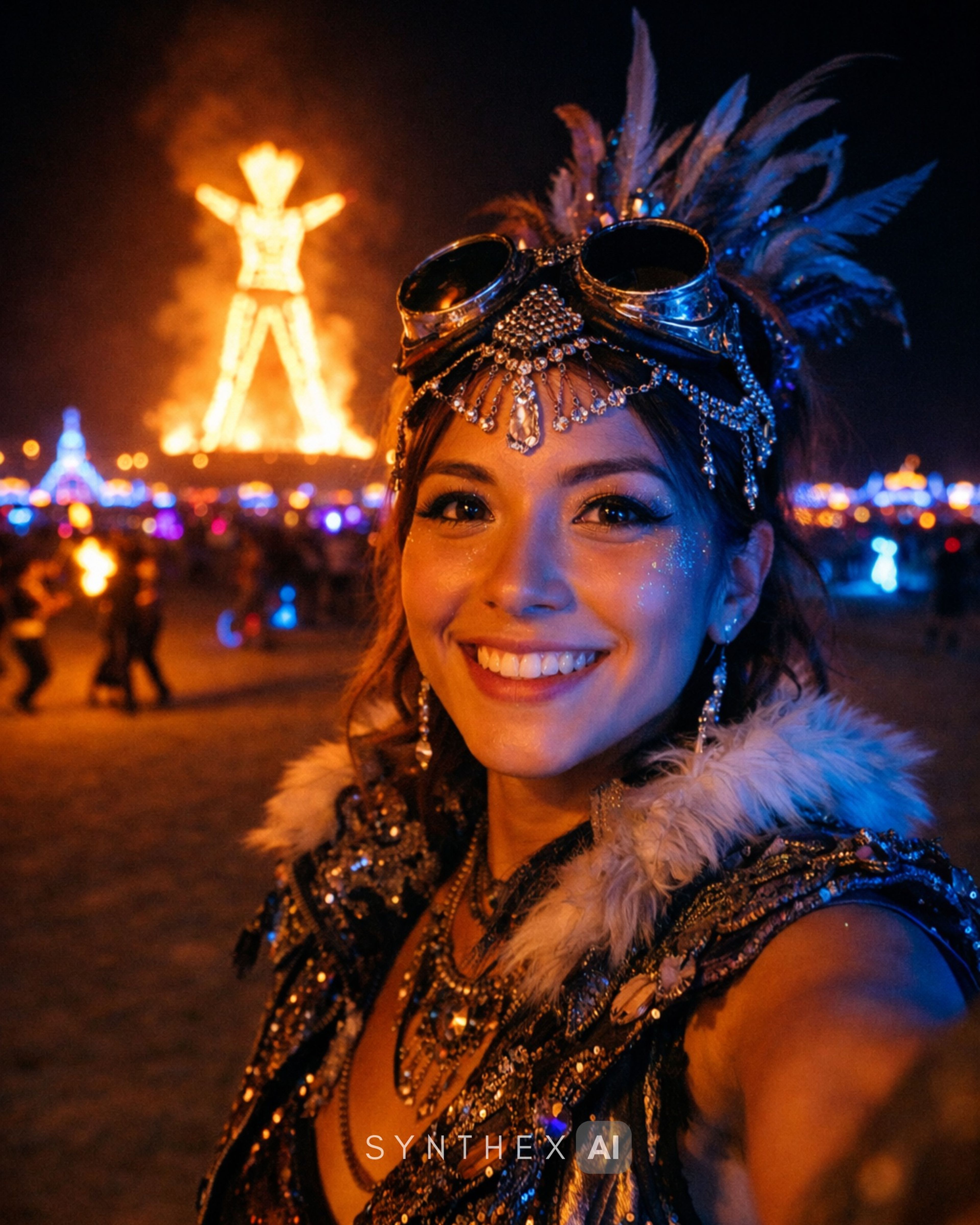 Generate Burning Man Festival Selfies