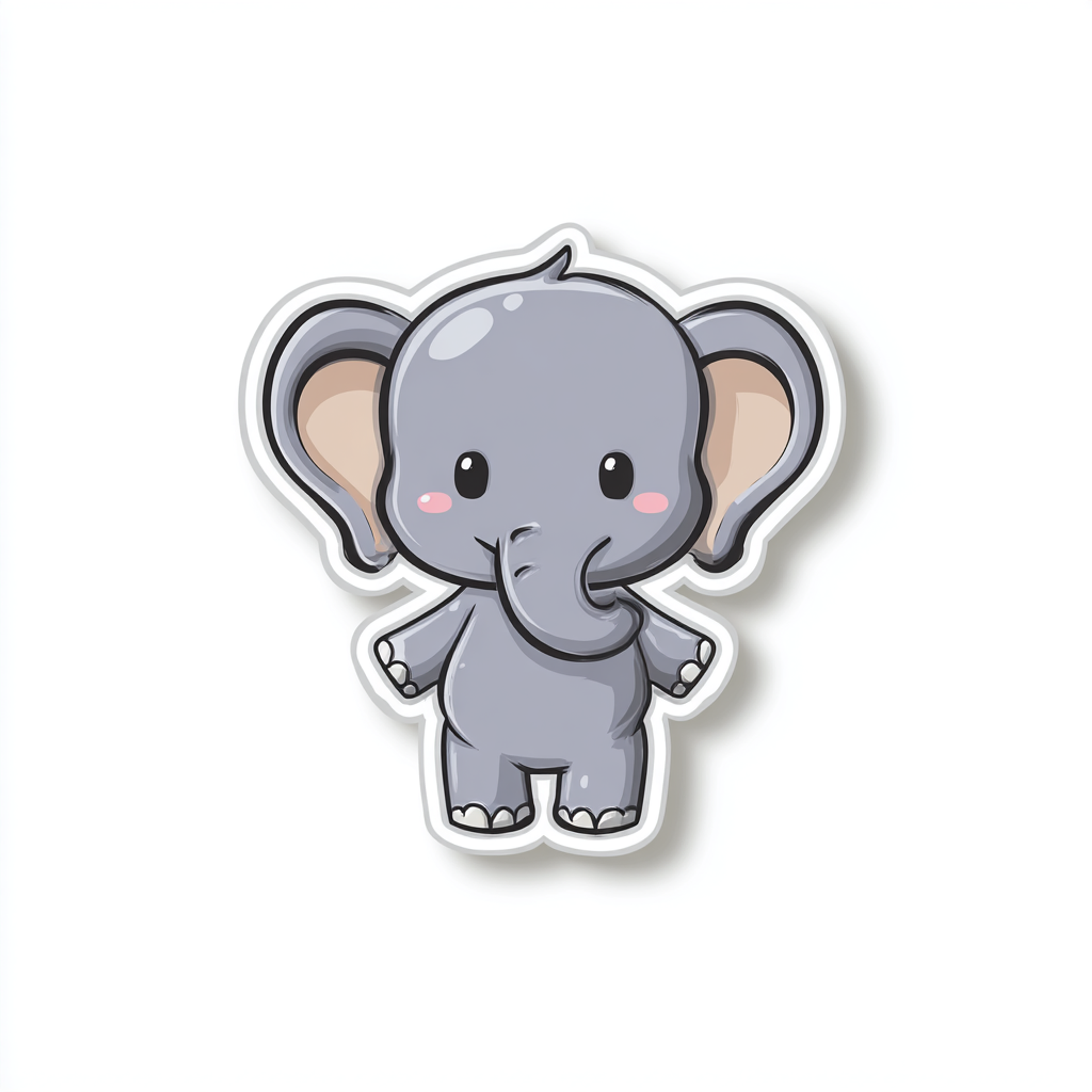 Chibi Baby Elephant Die Cut Sticker