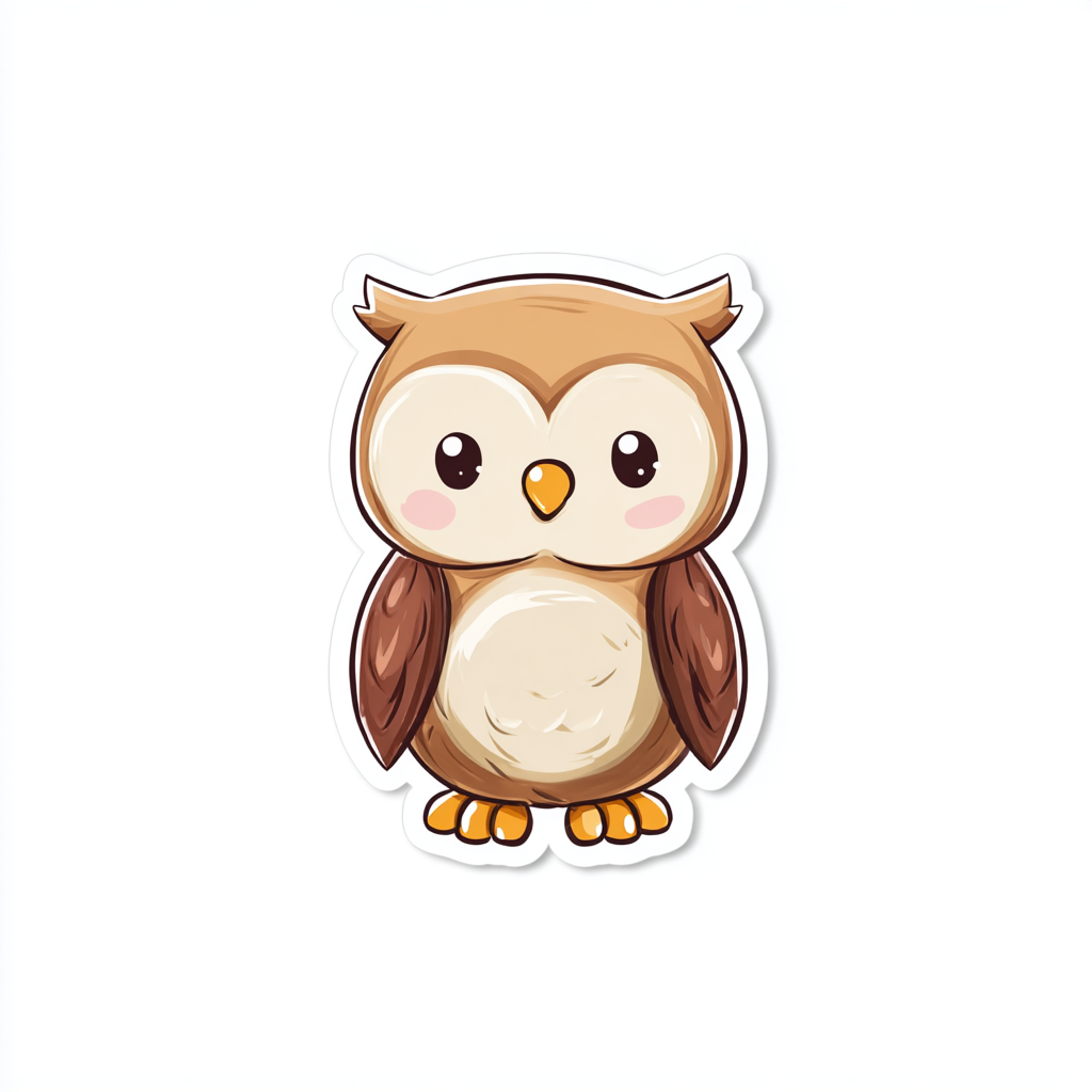 Chibi Baby Owl Die Cut Sticker