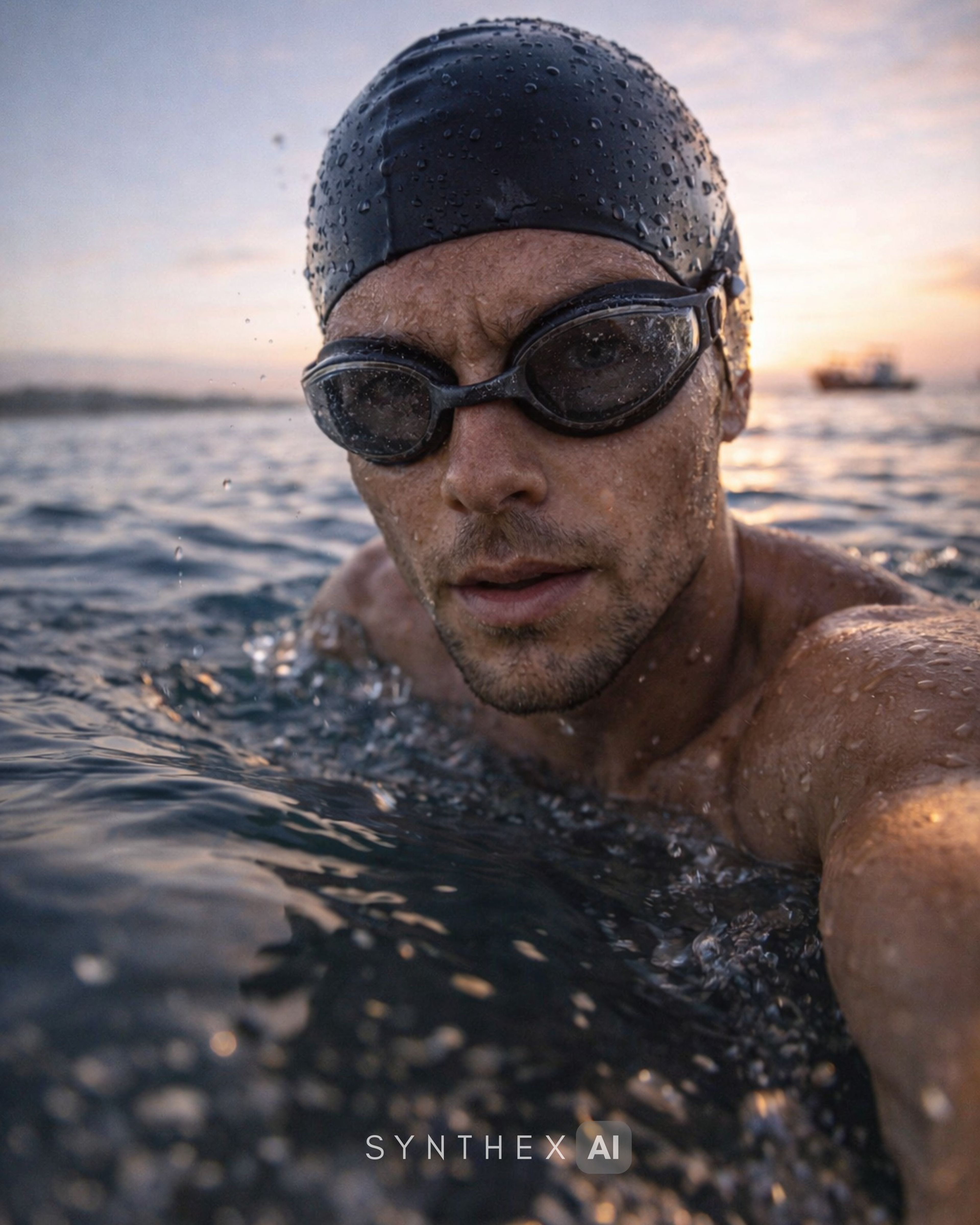Generate Dawn Swimmer Waterline Selfies