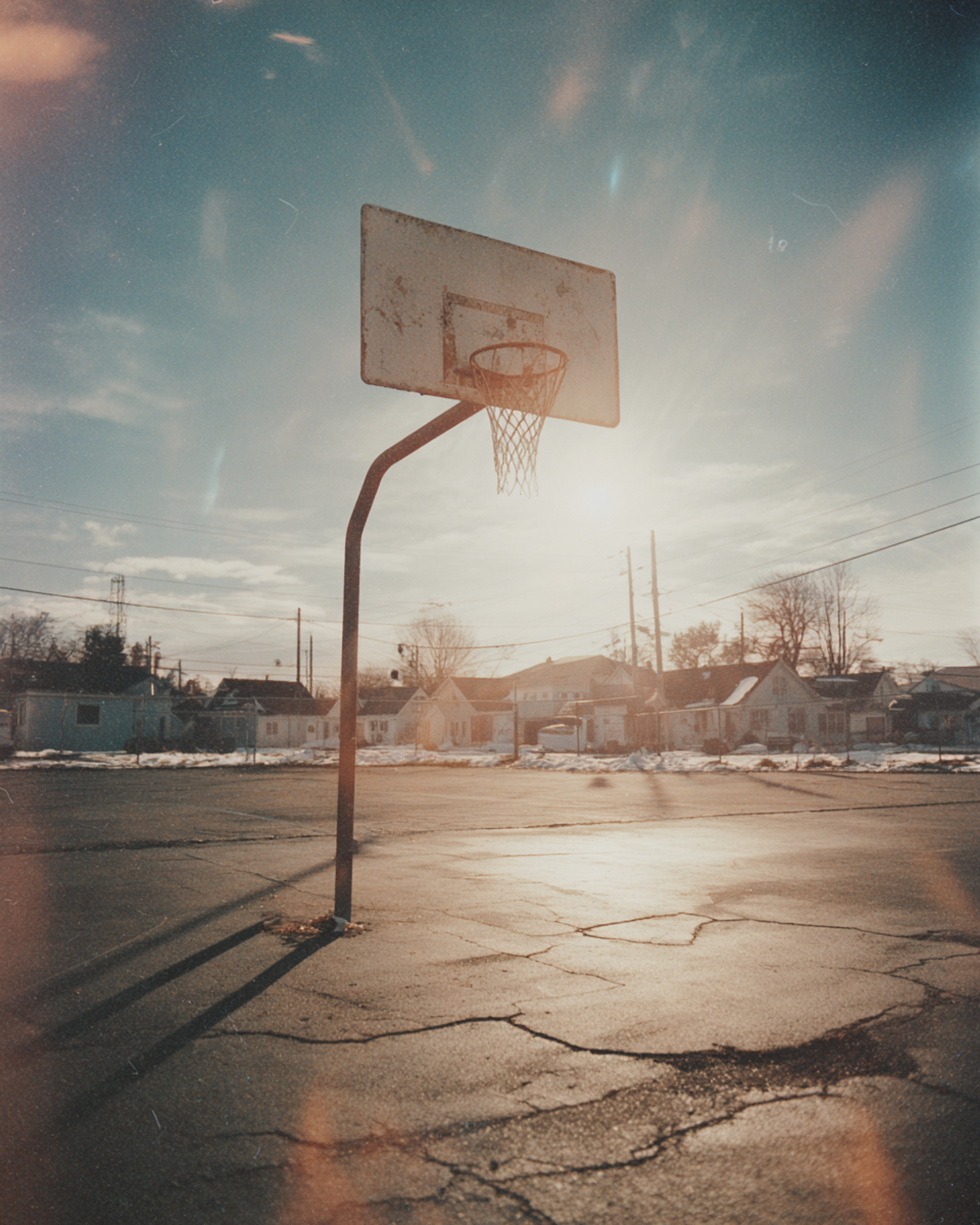 Suburban Decay Faded Basketball Hoop Photo