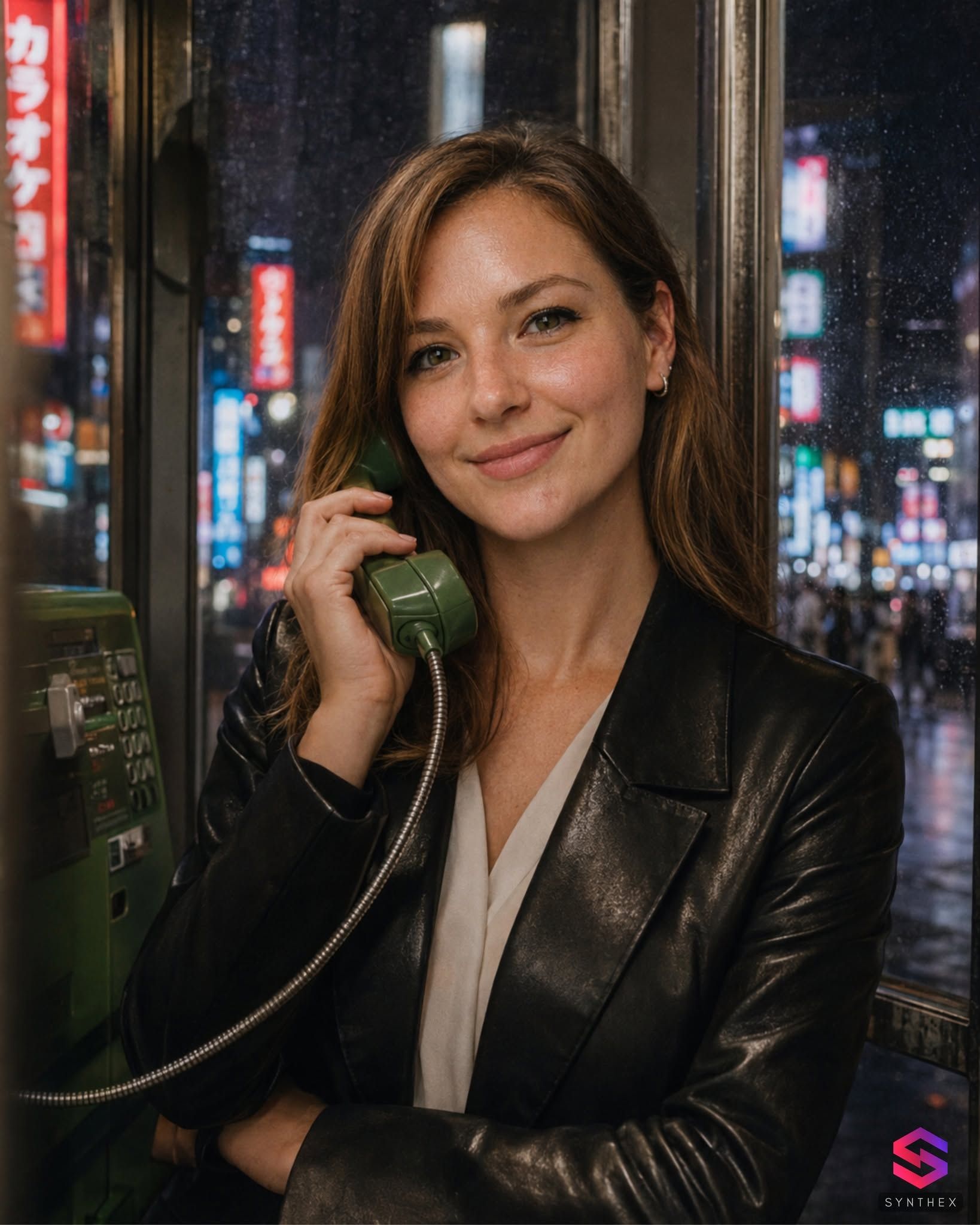 Generate Neon Tokyo Phone Booth Portraits