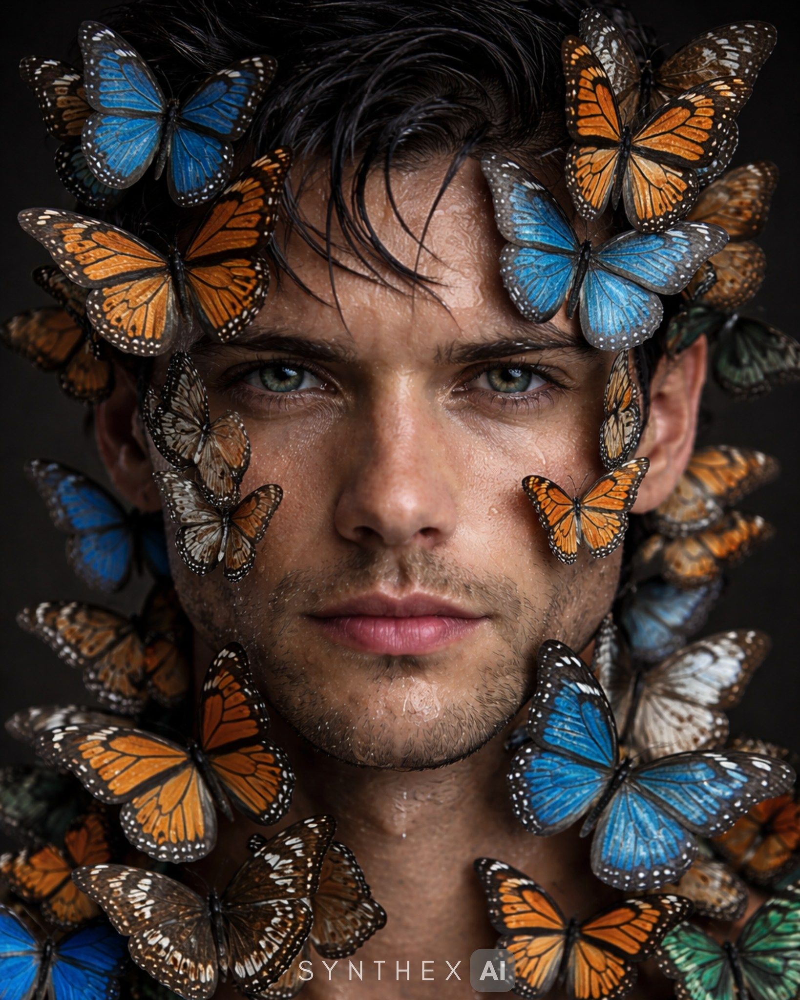 Generate Butterfly Covered Portraits