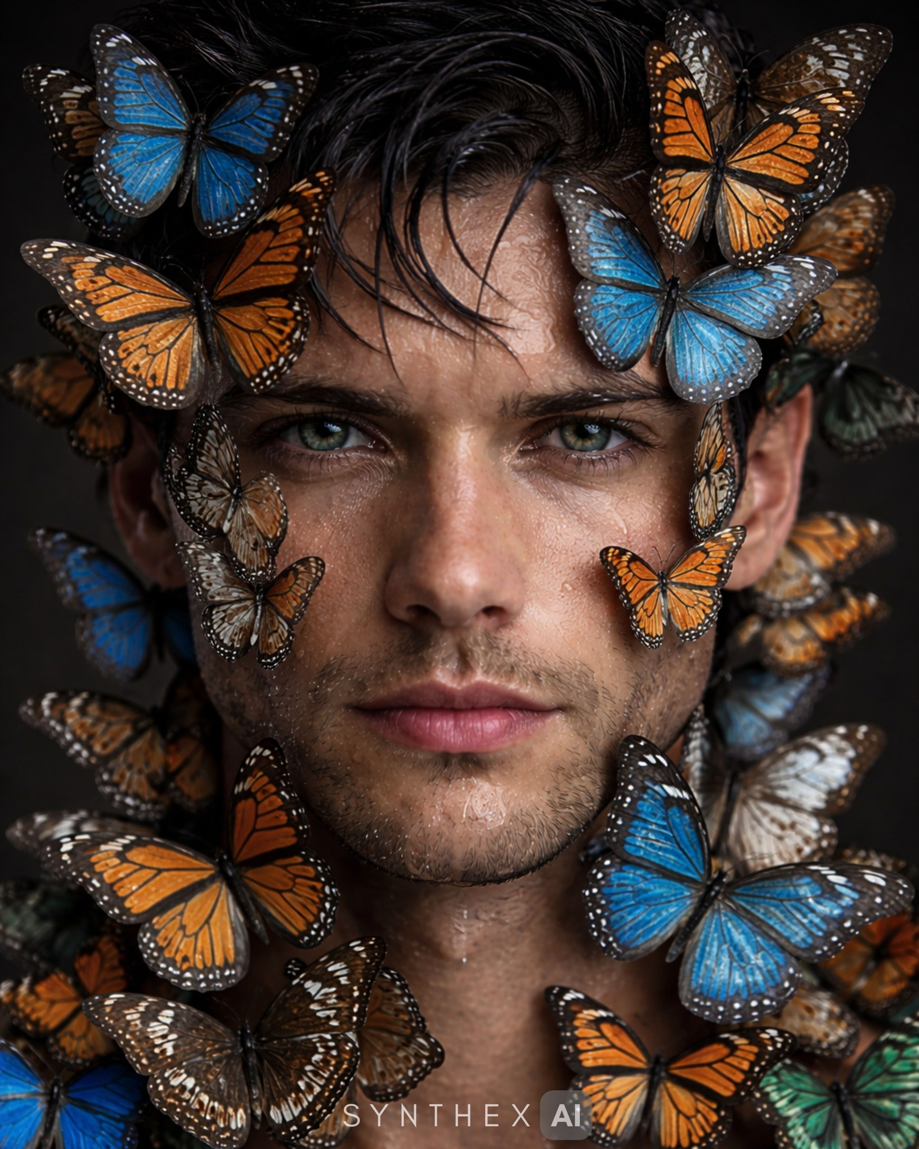 Generate Butterfly Covered Portraits