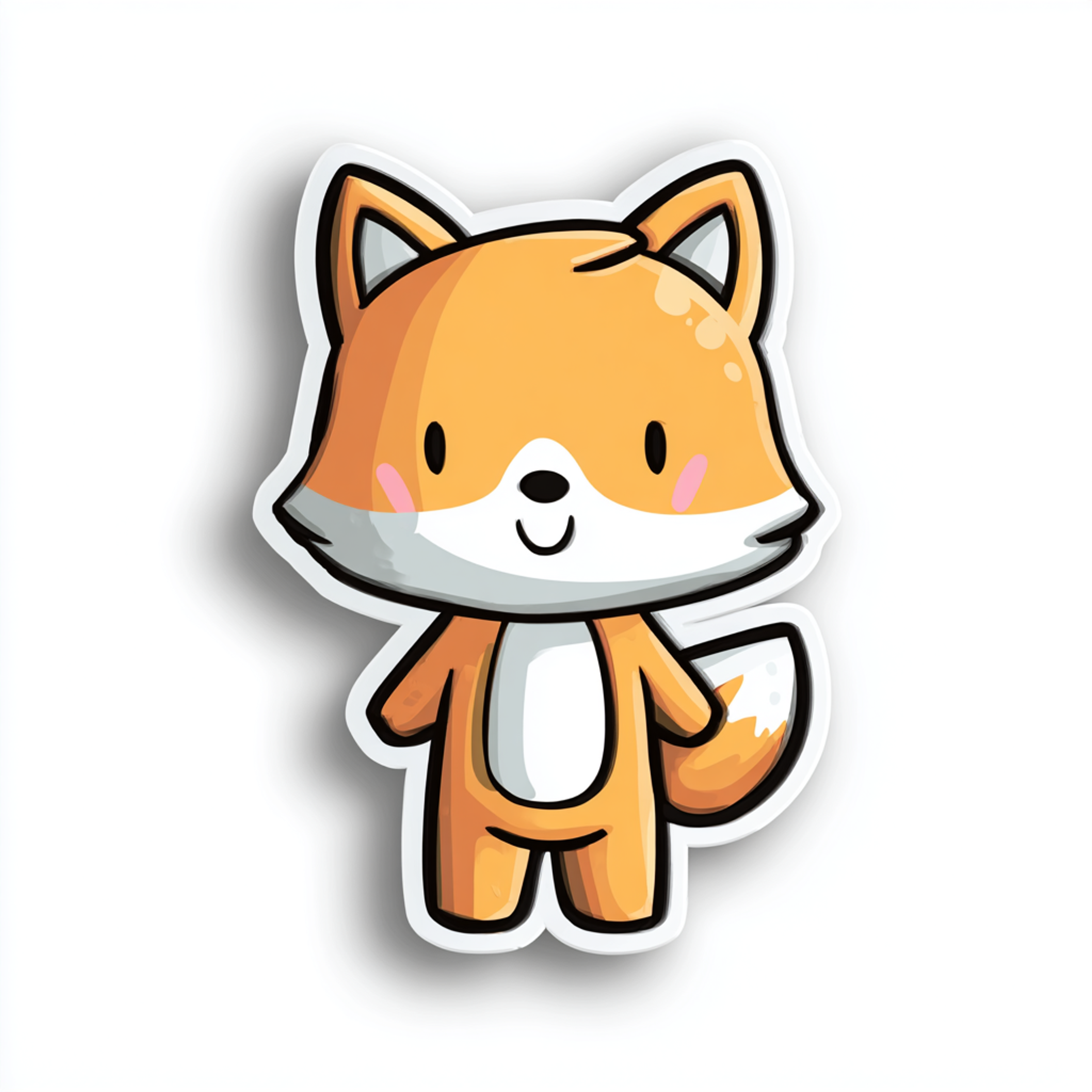 Chibi Baby Fox Die Cut Sticker