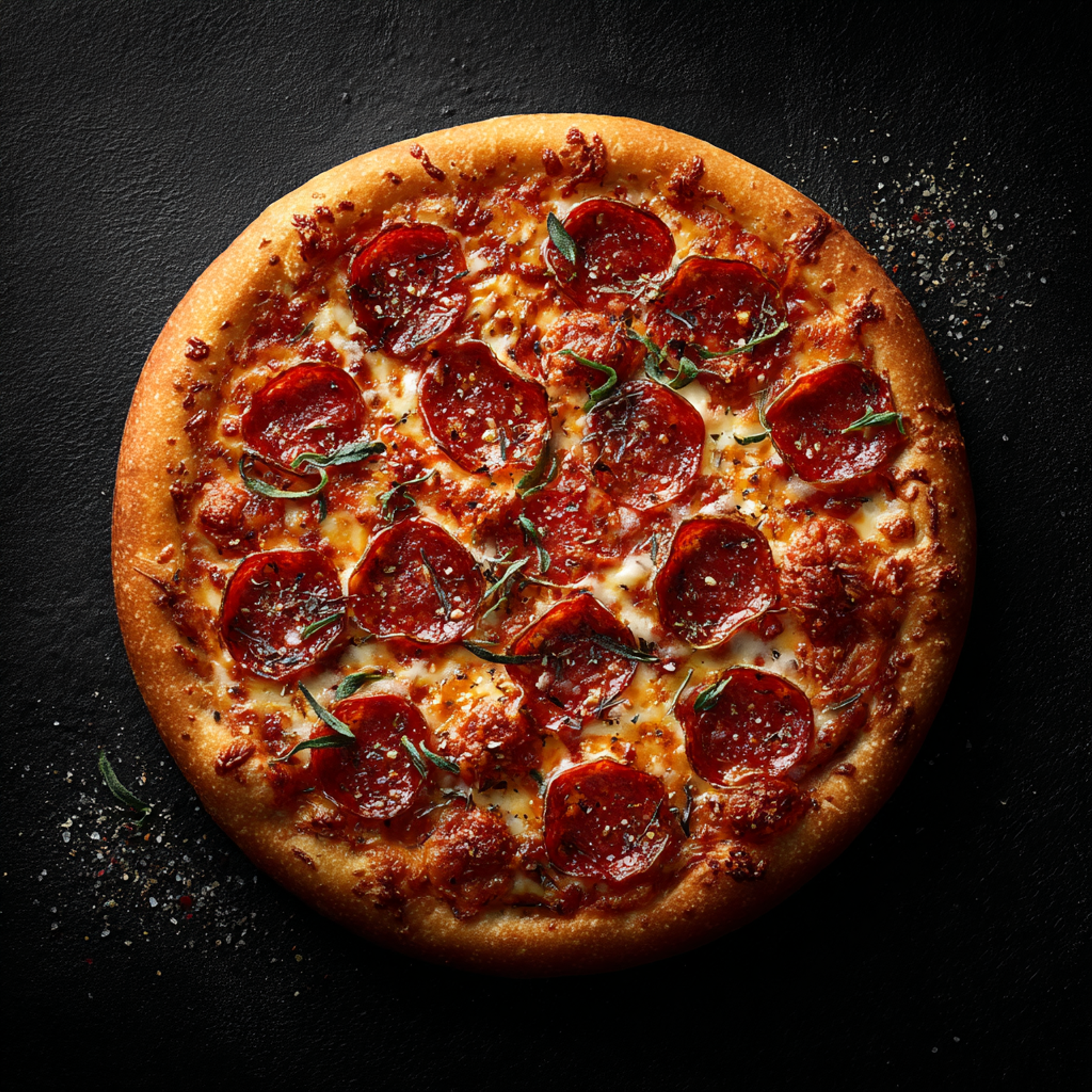 Cinematic Pizza Flat Lay Photo