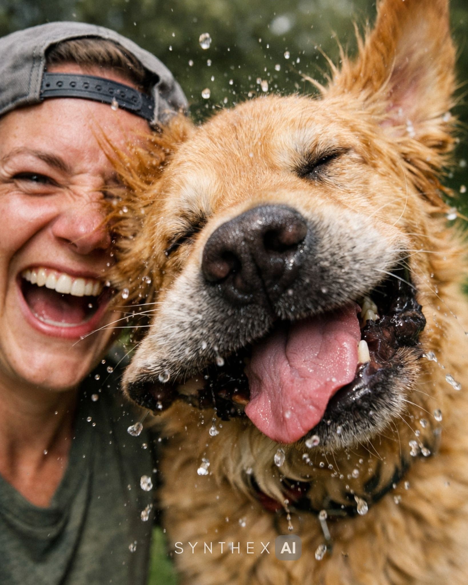 Generate Golden Retriever Fail Selfies