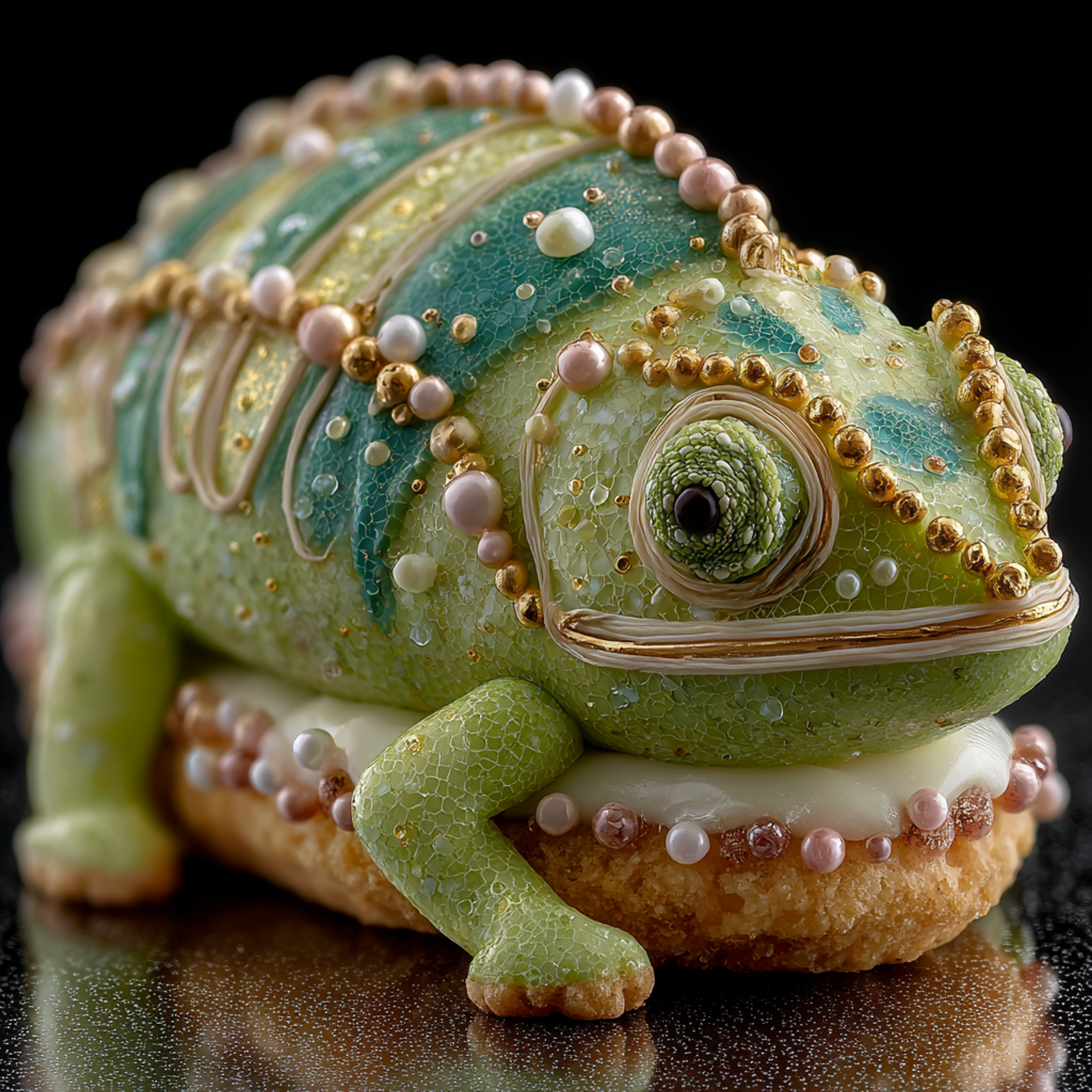 Miniature Chameleon Dessert Food Photo
