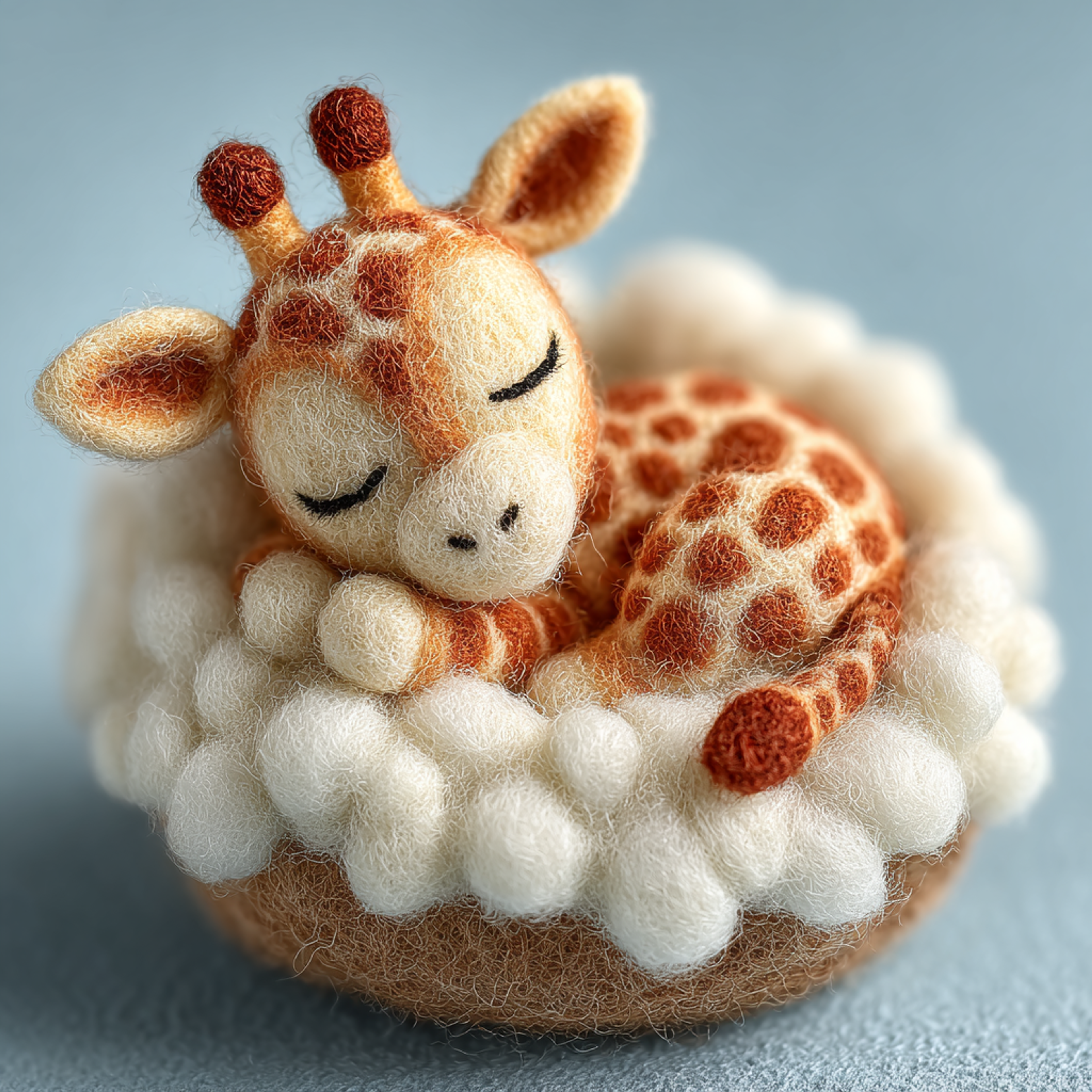 Needle Felted Giraffe Diorama Photo