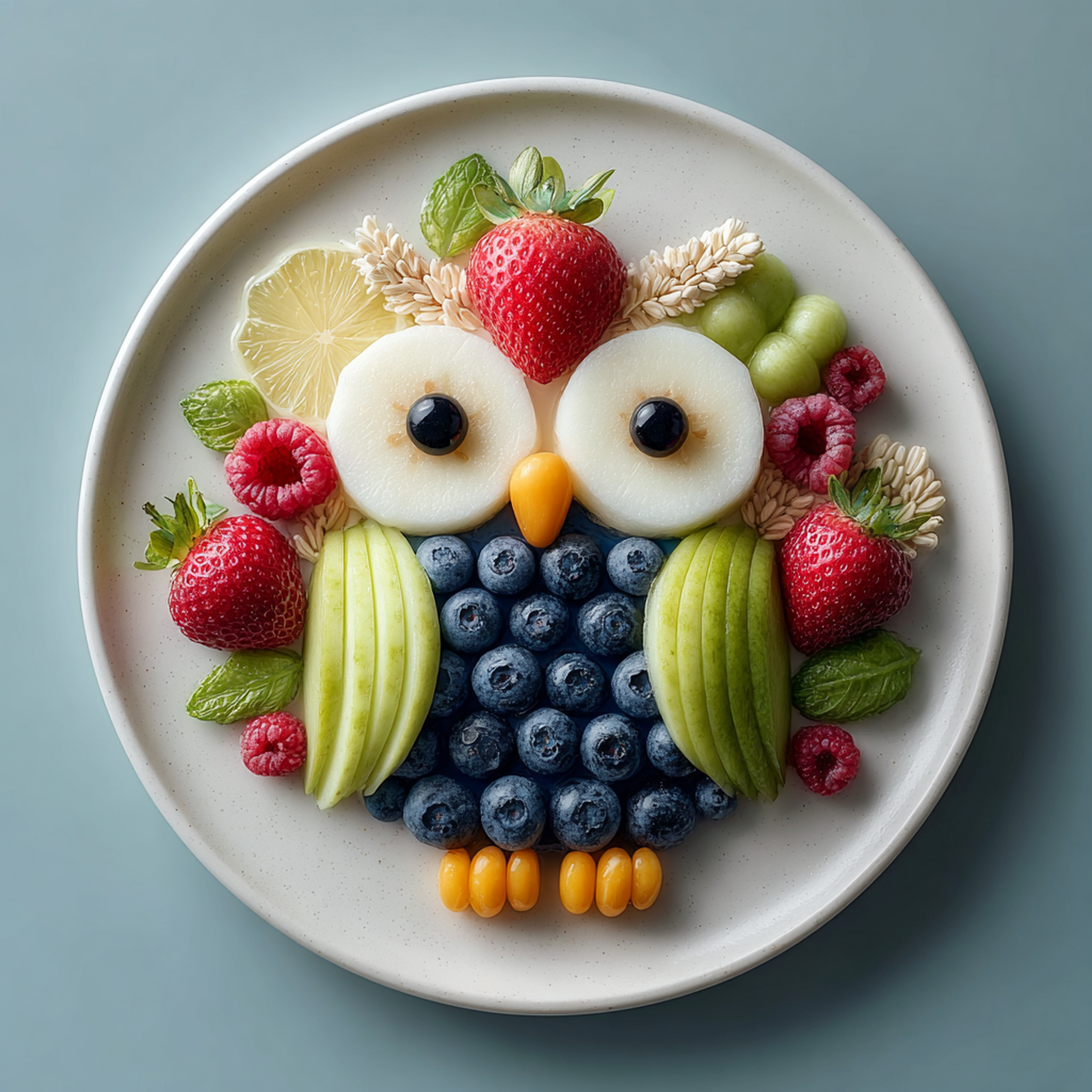 Cute Owl Food Art Plate