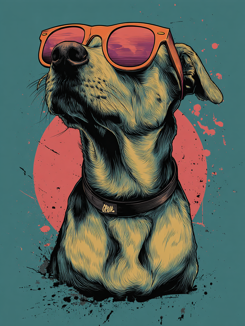 Vibrant Vector Dog in Sunglasses Illustration
