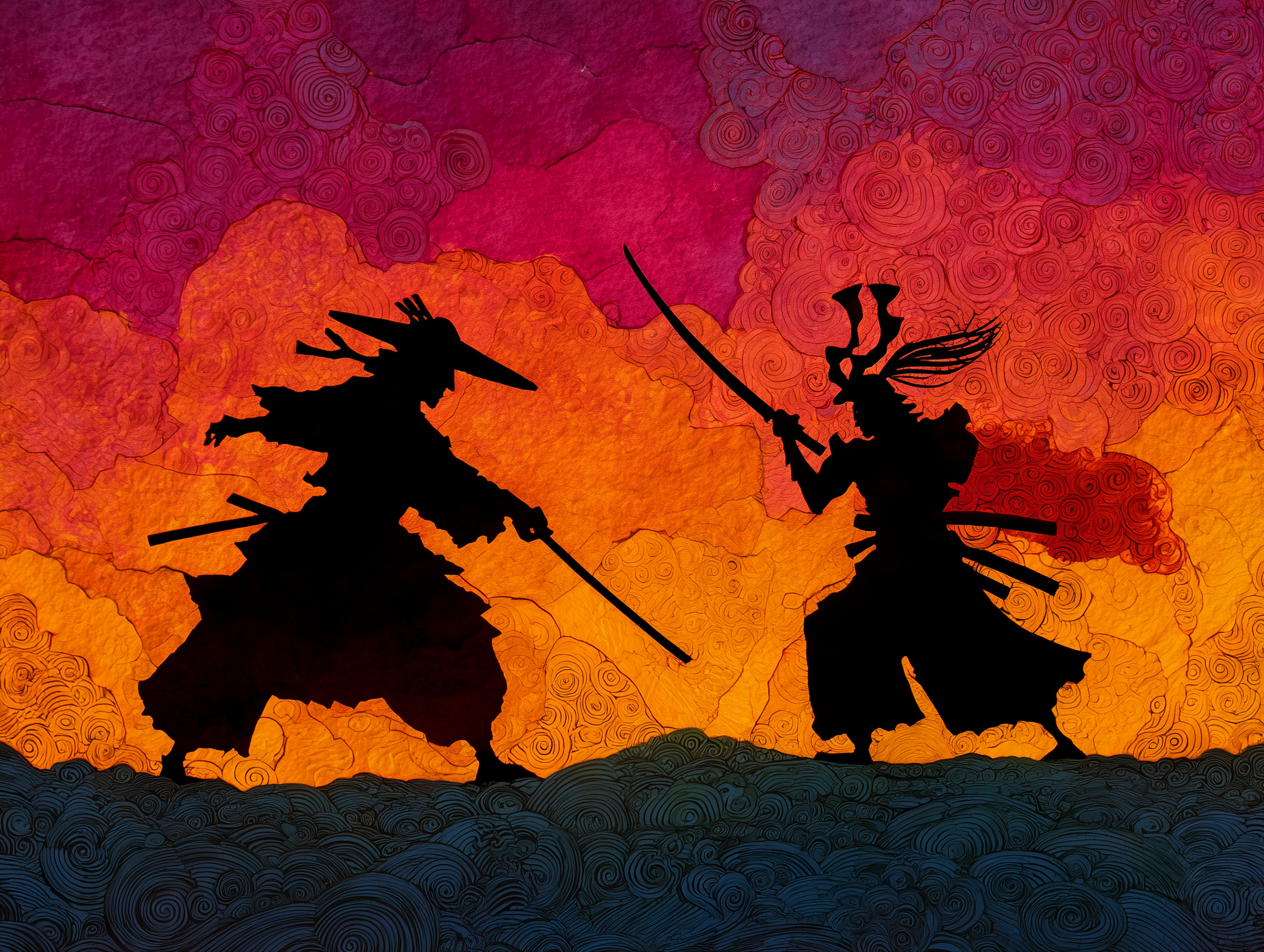 Lotte Reiniger Samurai Duel Illustration