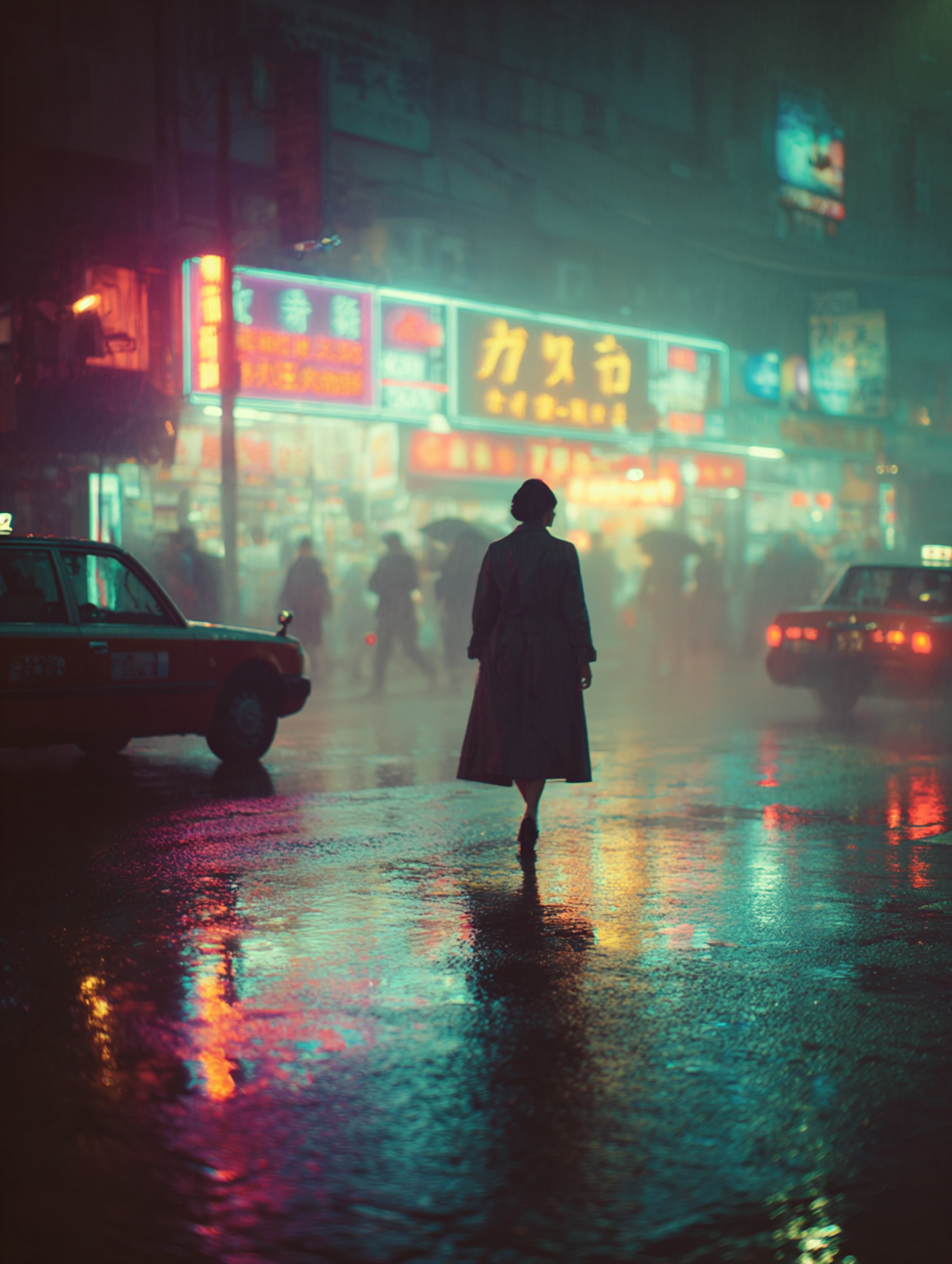 Cyberpunk Trench Coat Street Photo
