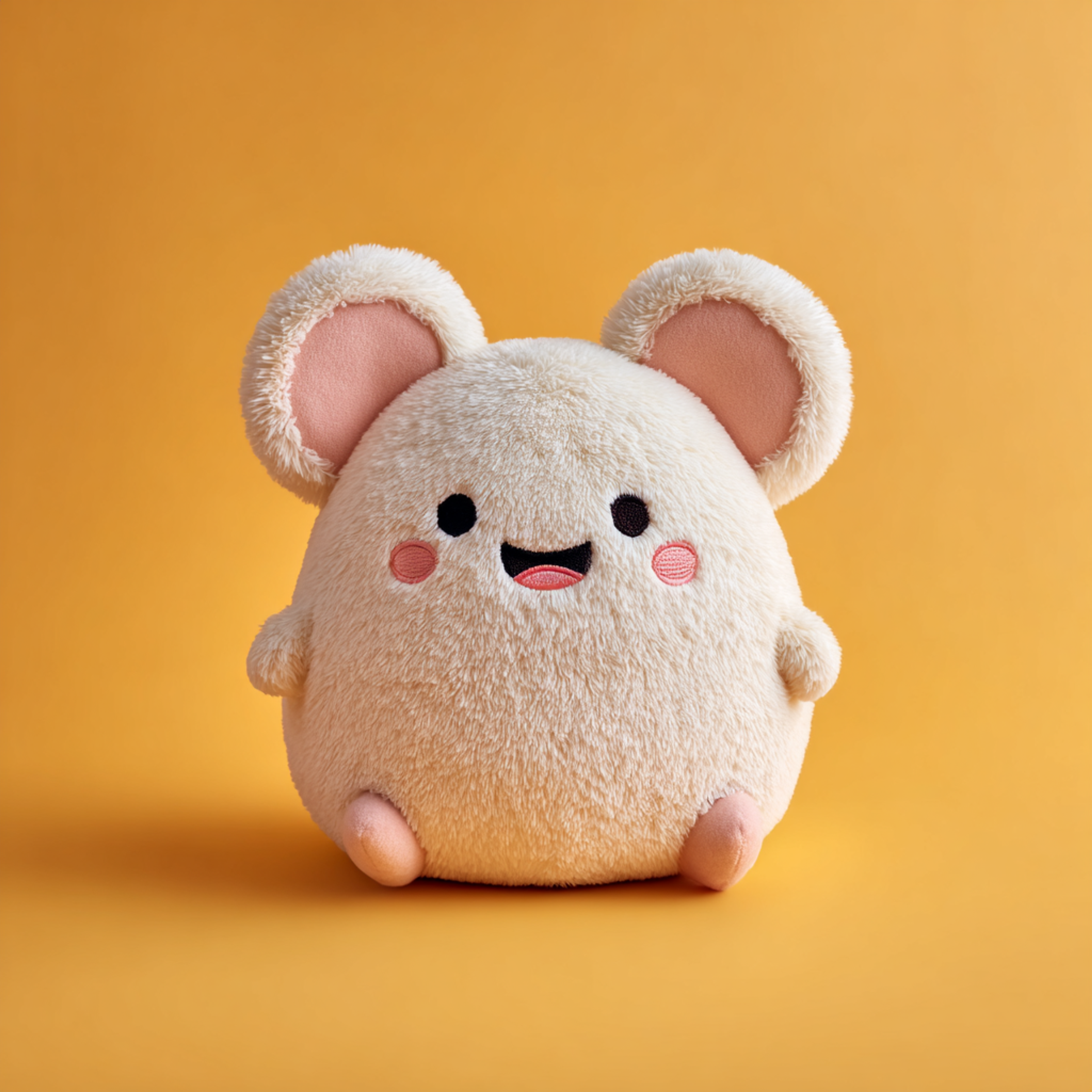 Round Kawaii Mouse Plush Product Photo