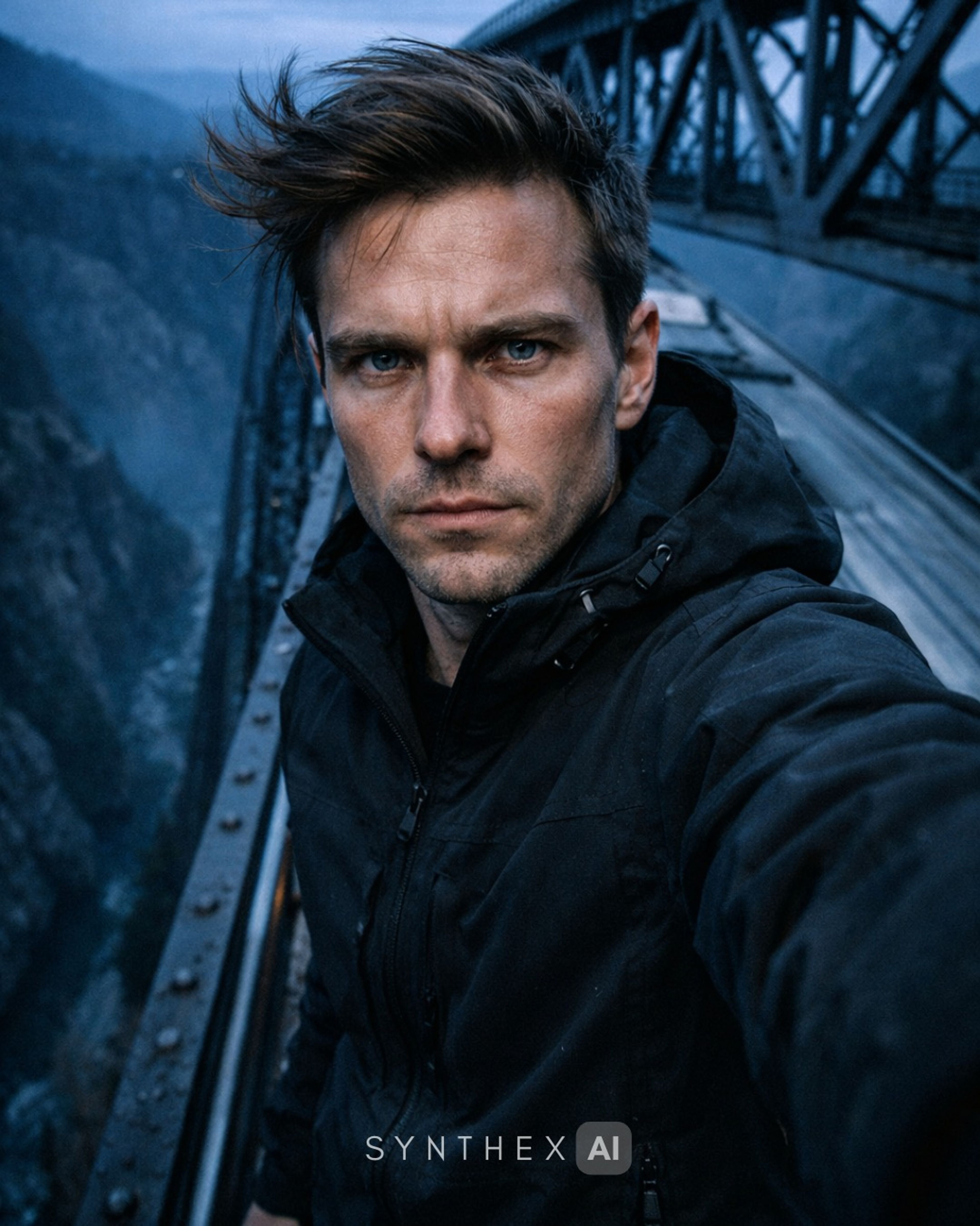 Generate Moving Train Canyon Selfies