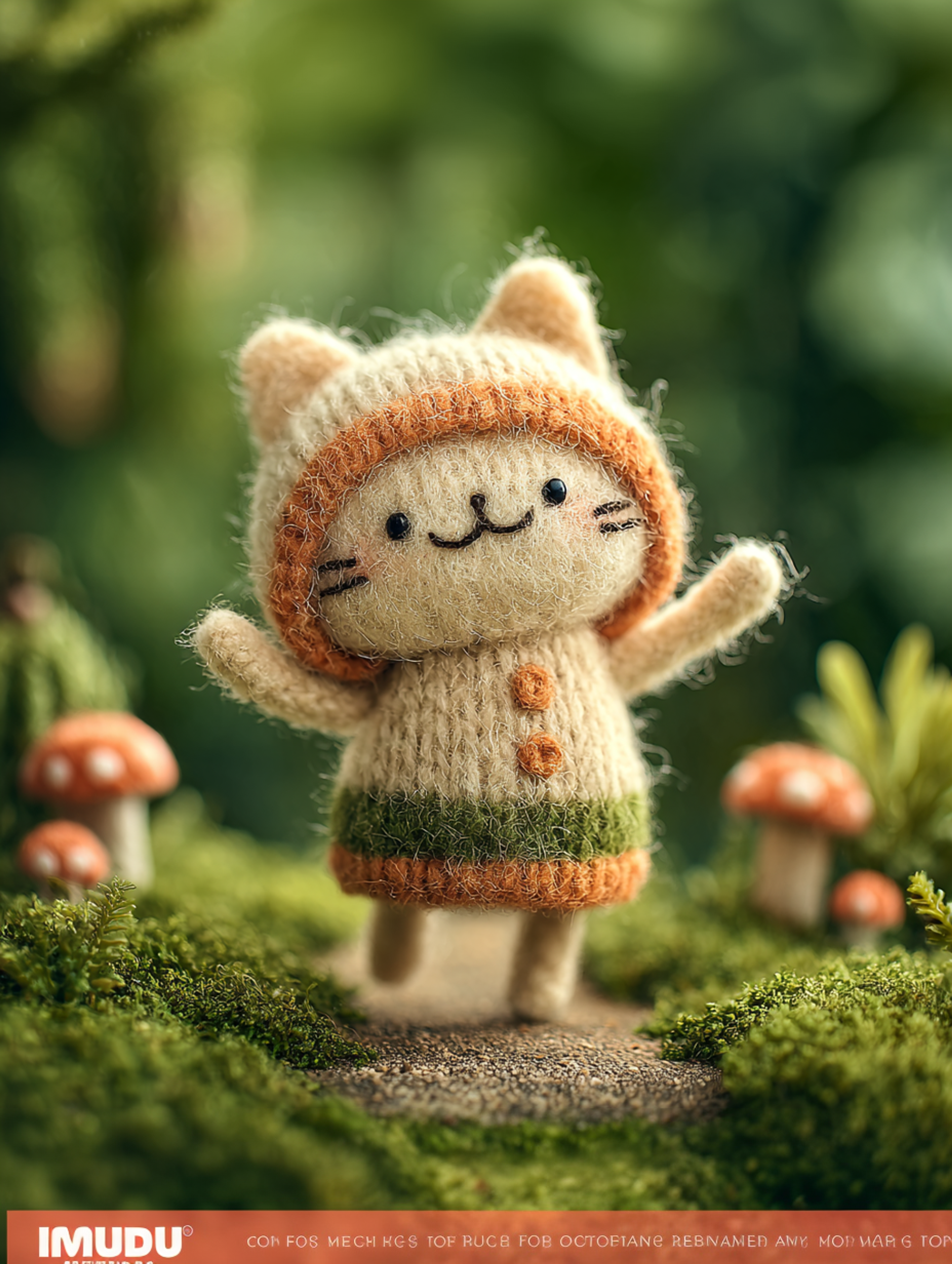Handcrafted Wool Baby Kitten Character