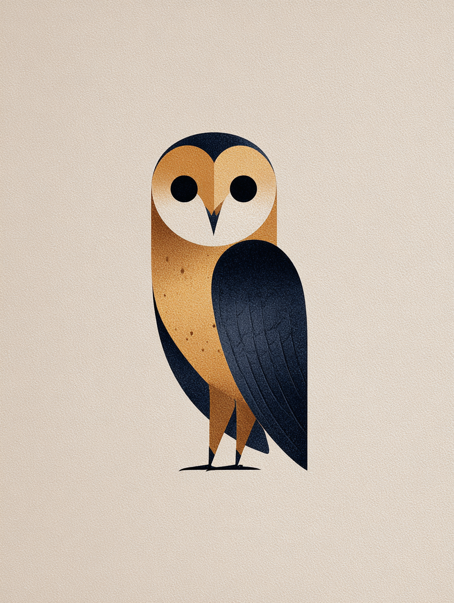 Minimalist Boho Owl Illustration