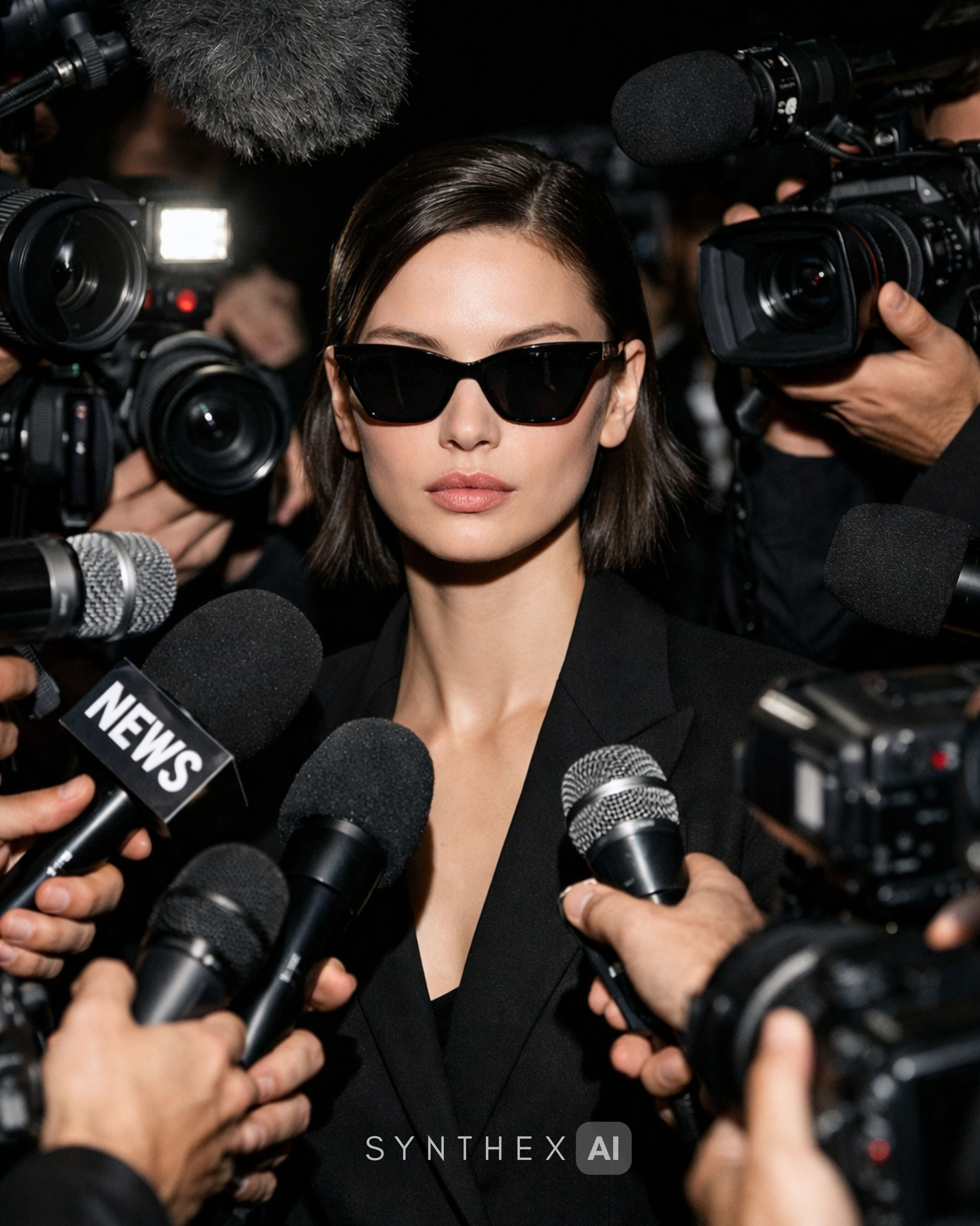 Create High Fashion Press Scrum Portraits