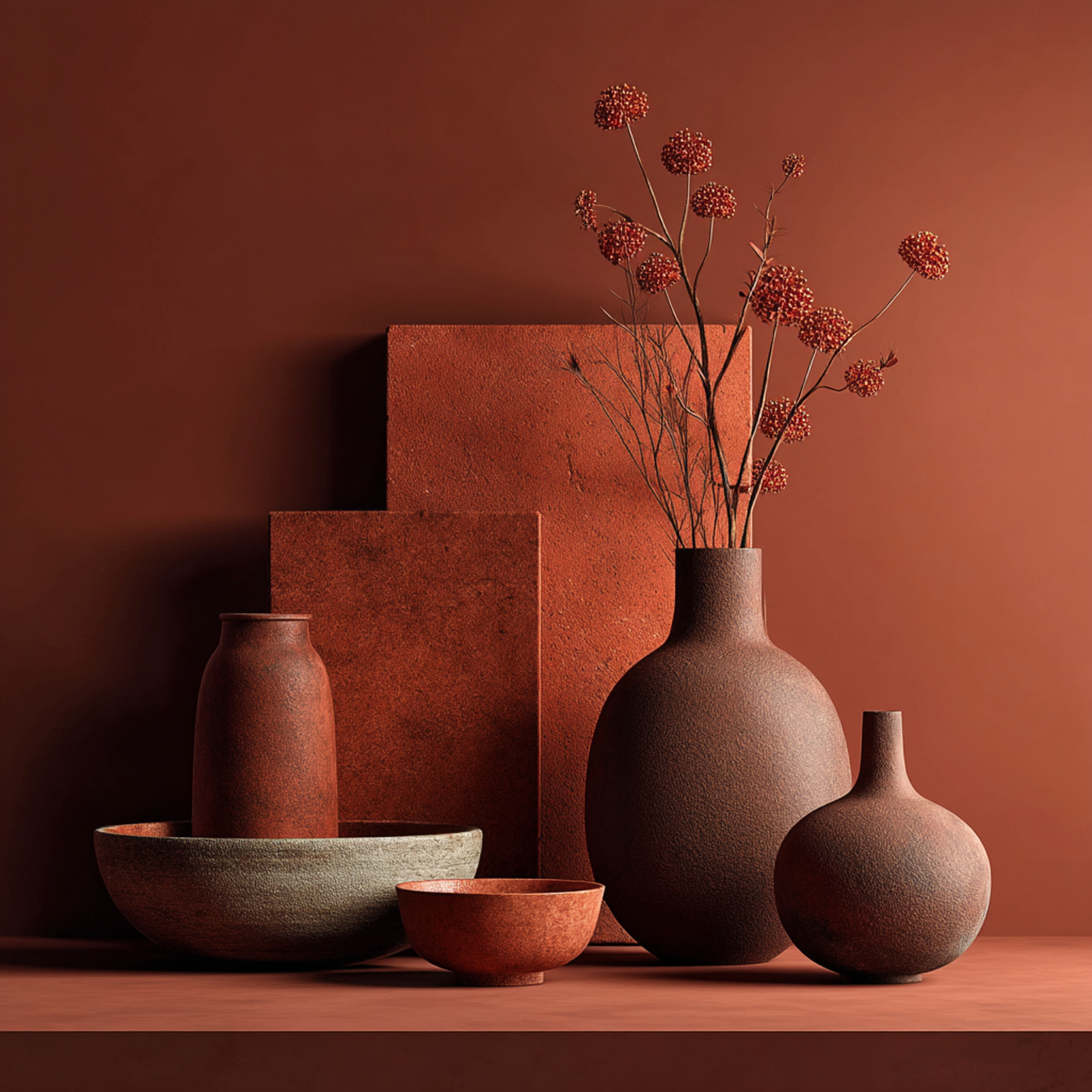 Monochrome Terracotta Editorial Still Life