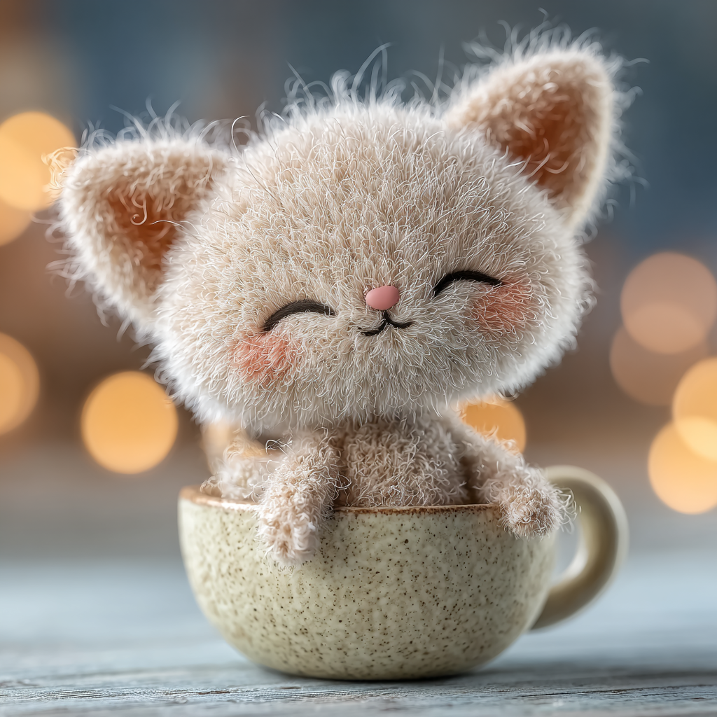 Exquisitely Delicate Ultra-fluffy Plush Baby Kitten Plush Toy