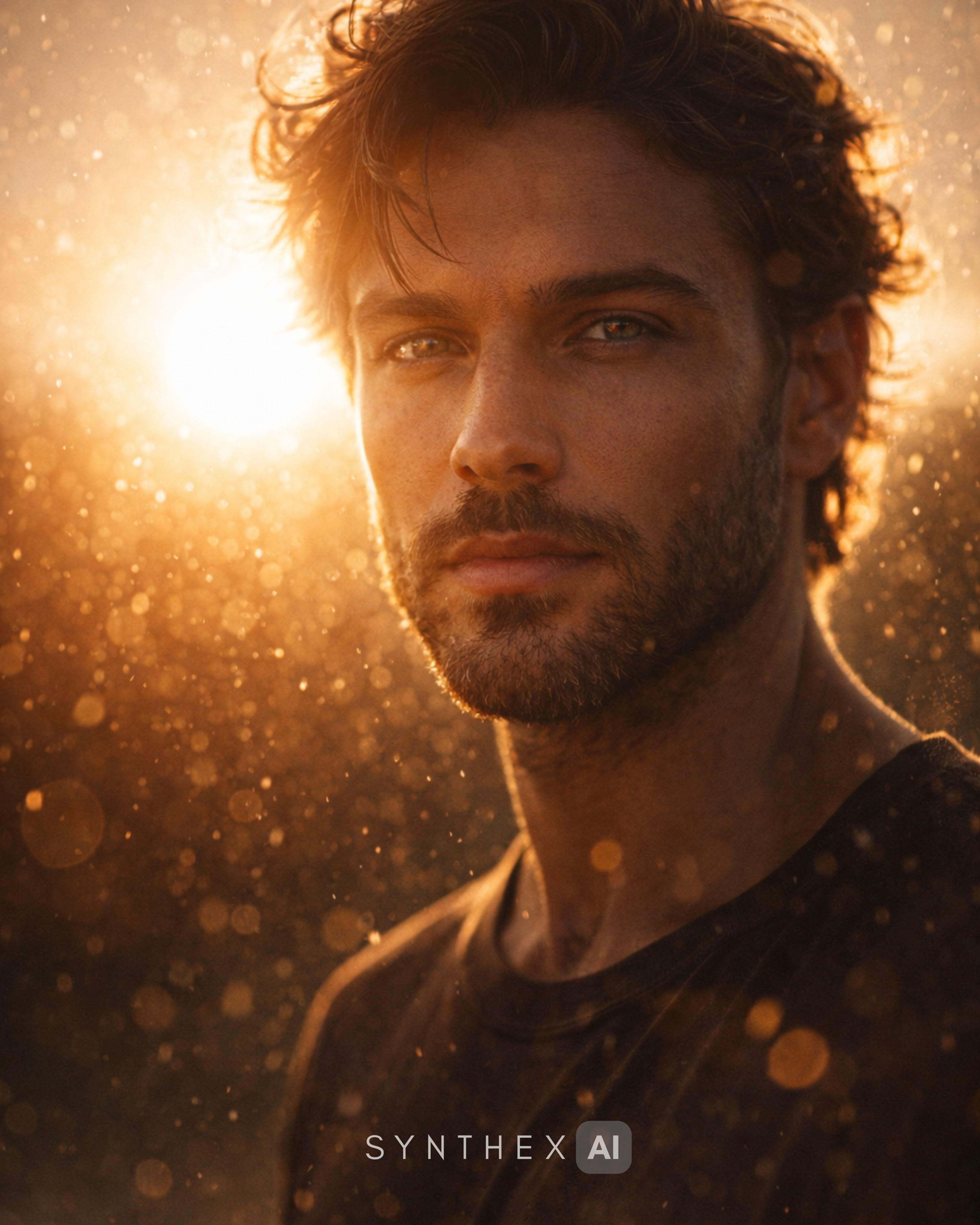 Generate Golden Dust Backlit Portraits