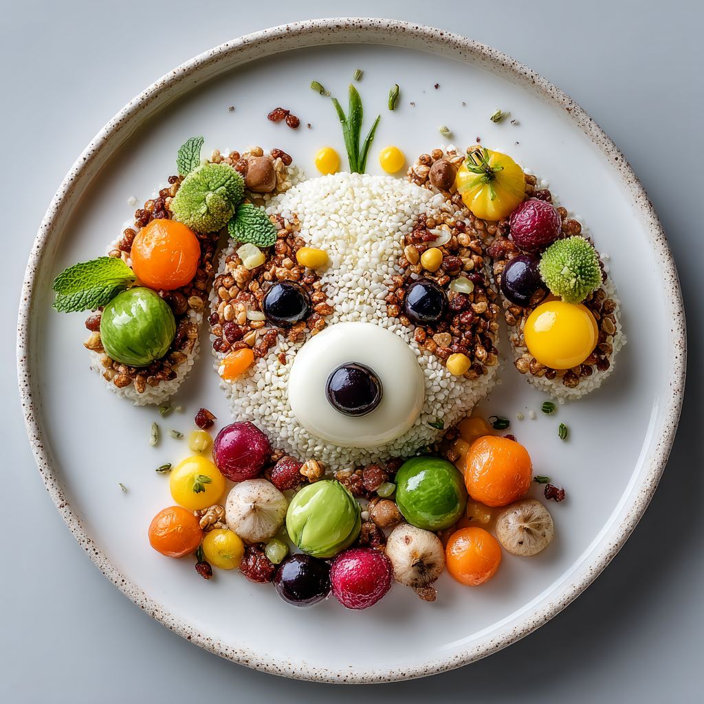 Cute Dog Food Art Plate
