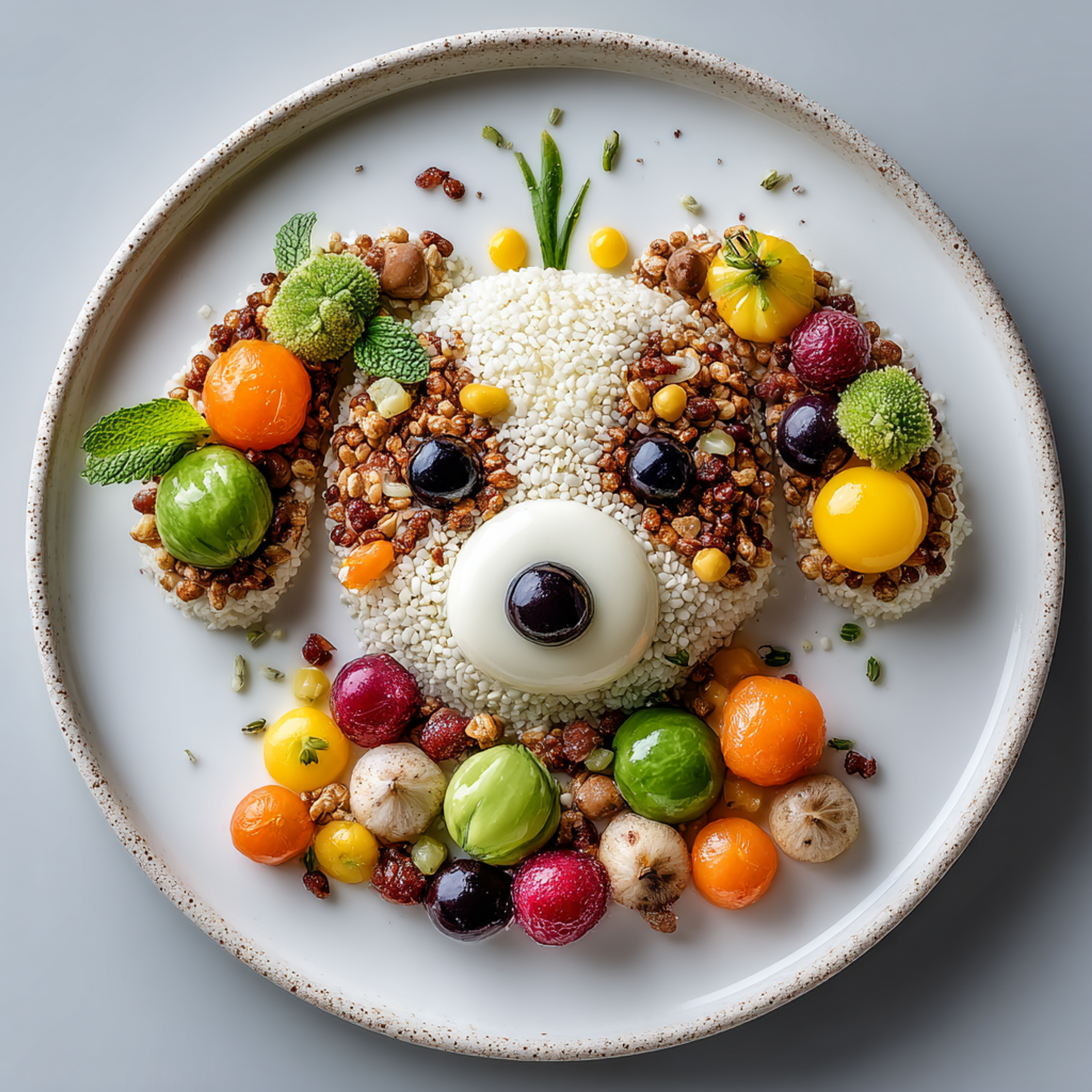Cute Dog Food Art Plate