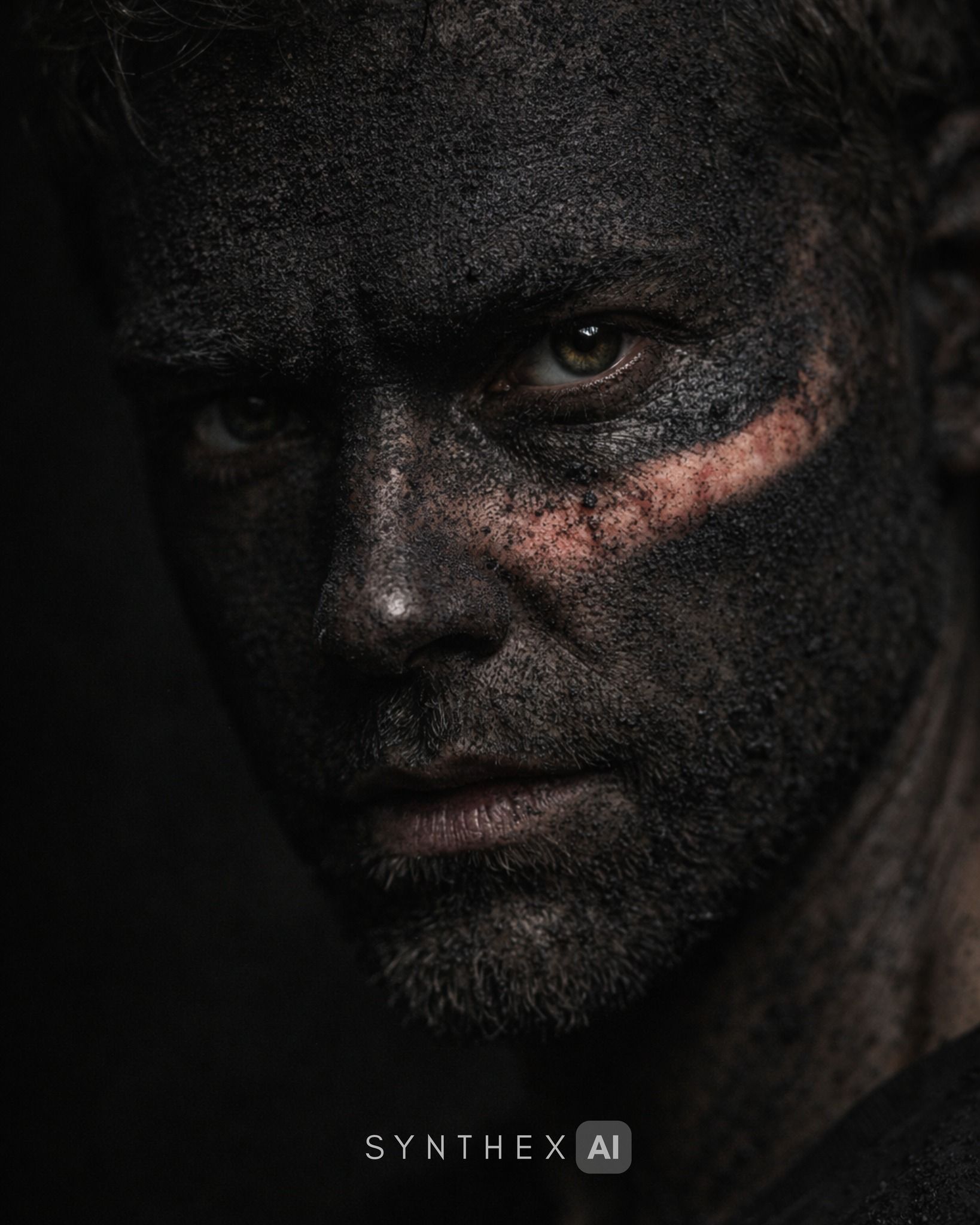 Generate Volcanic Soot Close Up Portraits