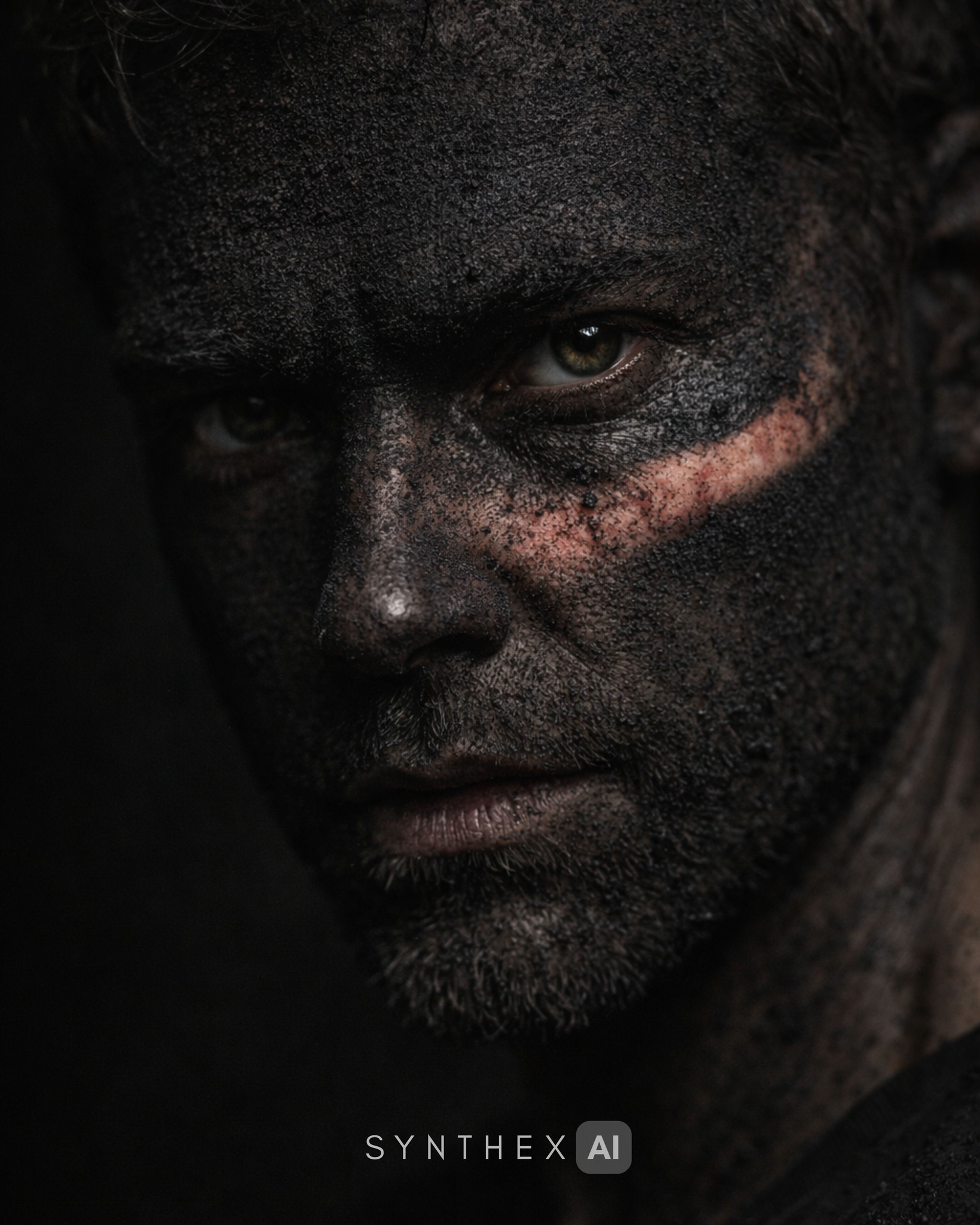 Generate Volcanic Soot Close Up Portraits